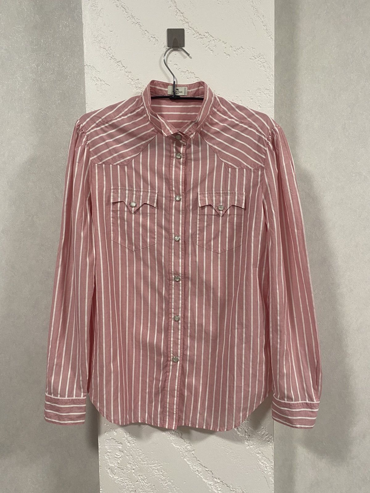 Etro Etro Pink Button Shirt White Stripes Western Style Size: 44 Size M / US 6-8 / IT 42-44 - 1 Thumbnail