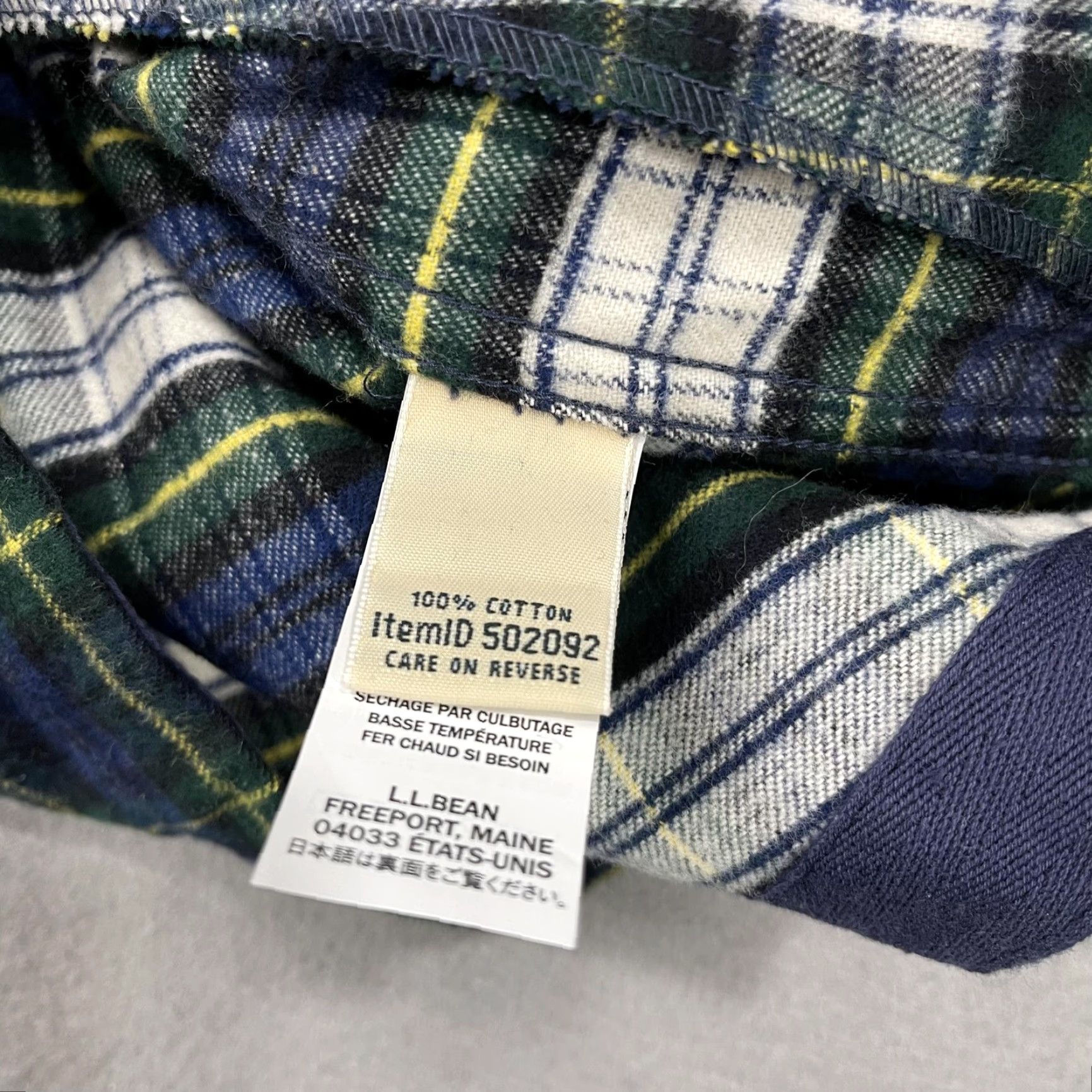 Vintage L.L. Bean Hoodie Womens Medium Green Blue Scotch Plaid Relaxed Fit Cotton Flannel Shirt? Size M / US 6-8 / IT 42-44 - 5 Thumbnail