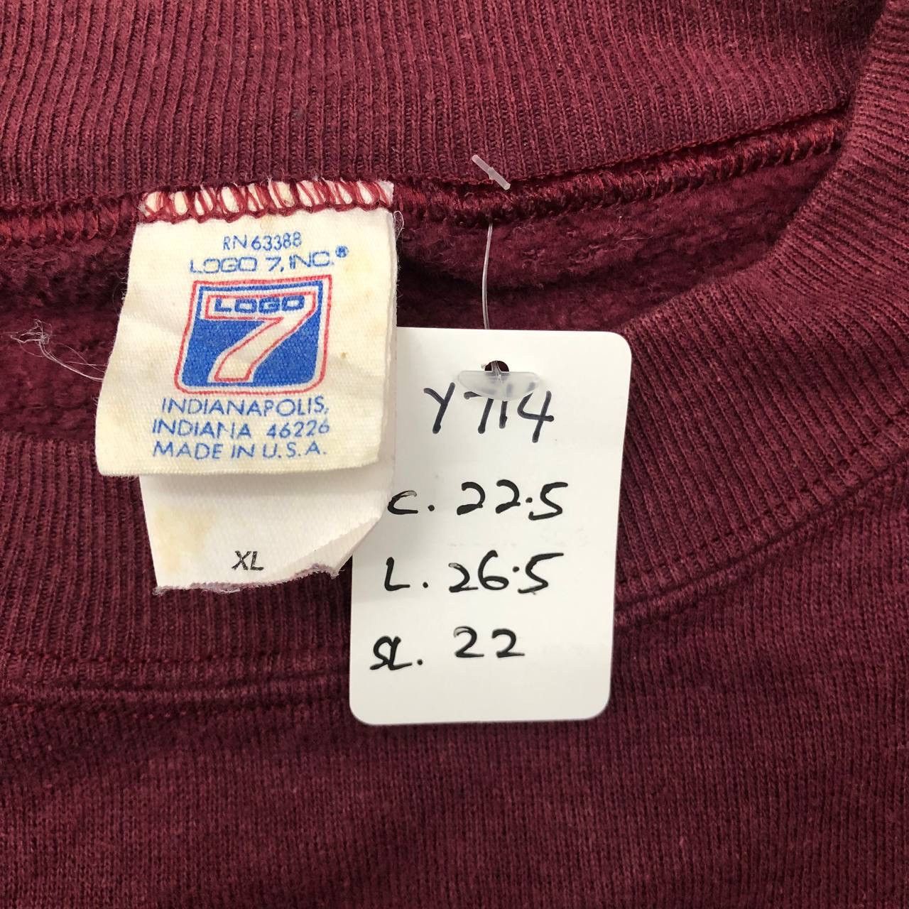 Logo 7 × Vintage Y714. VTG HARVARD INDIANAPOLIS LOGO7 SWEATSHIRTS Size US XL / EU 56 / 4 - 7 Thumbnail