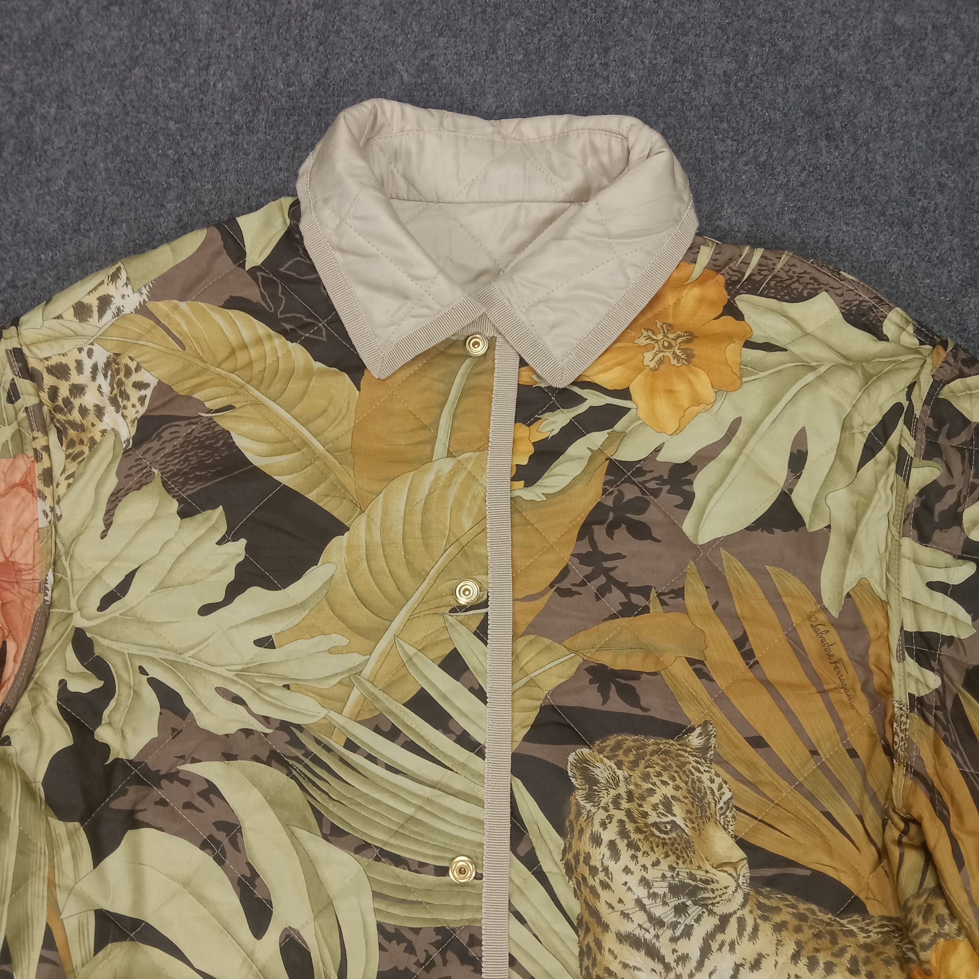 Salvatore Ferragamo × Vintage Salvatore Ferragamo Flower Design Button Jacket Size US S / EU 44-46 / 1 - 2 Thumbnail