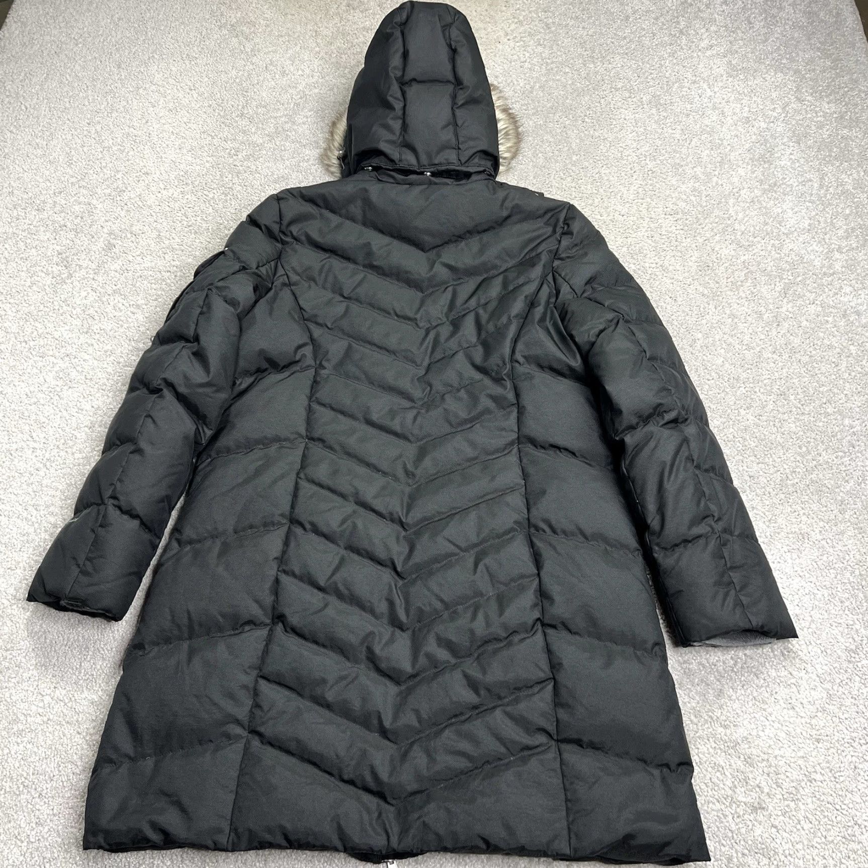 Eddie Bauer Eddie Bauer Parka Long Jacket Womens L Black Down Full Zip Faux Fur Removable Hood Insulated Parka Size L / US 10 / IT 46 - 6 Thumbnail