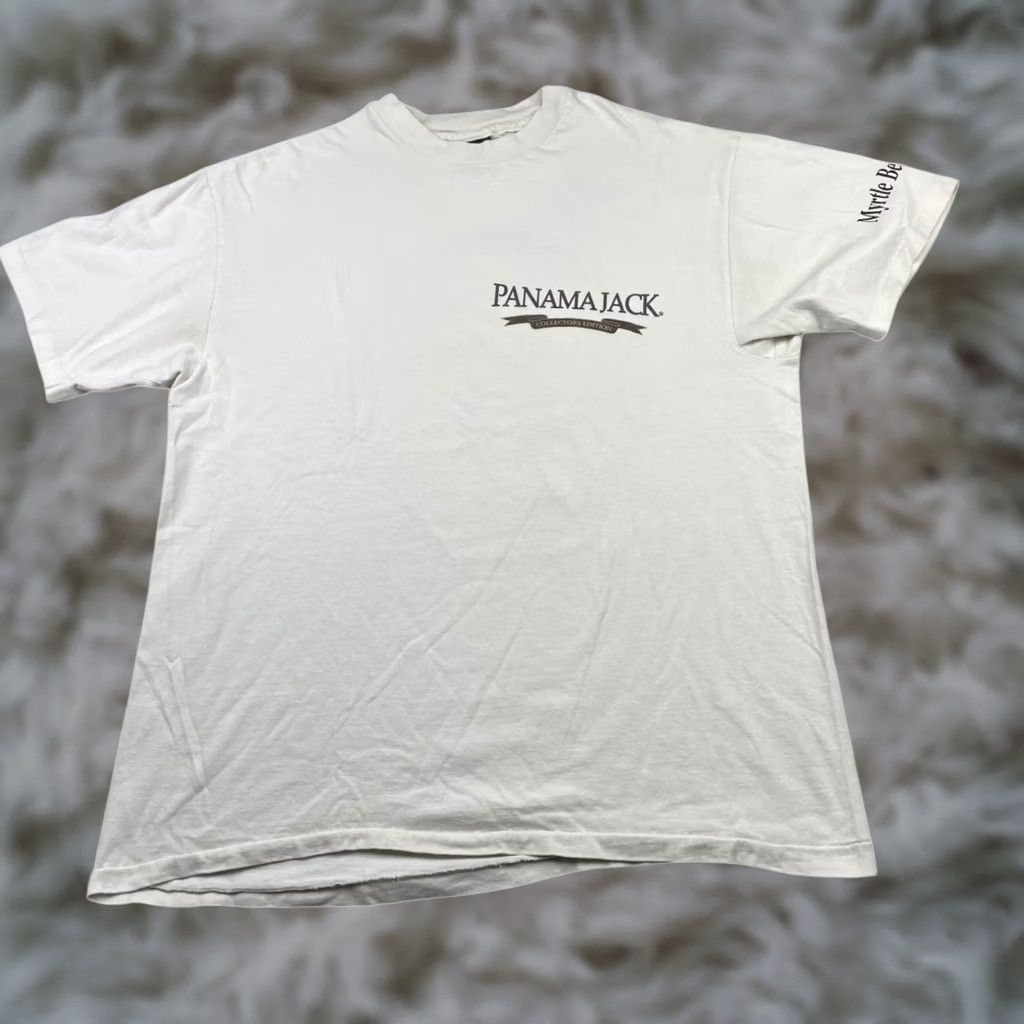Panama Jack VINTAGE Panama Jack Myrtle Beach Men's T-Shirt White Large S/S Crew Neck 100% Cotton 2-Sided Graphics USA Mens Size US L / EU 52-54 / 3 - 1 Thumbnail