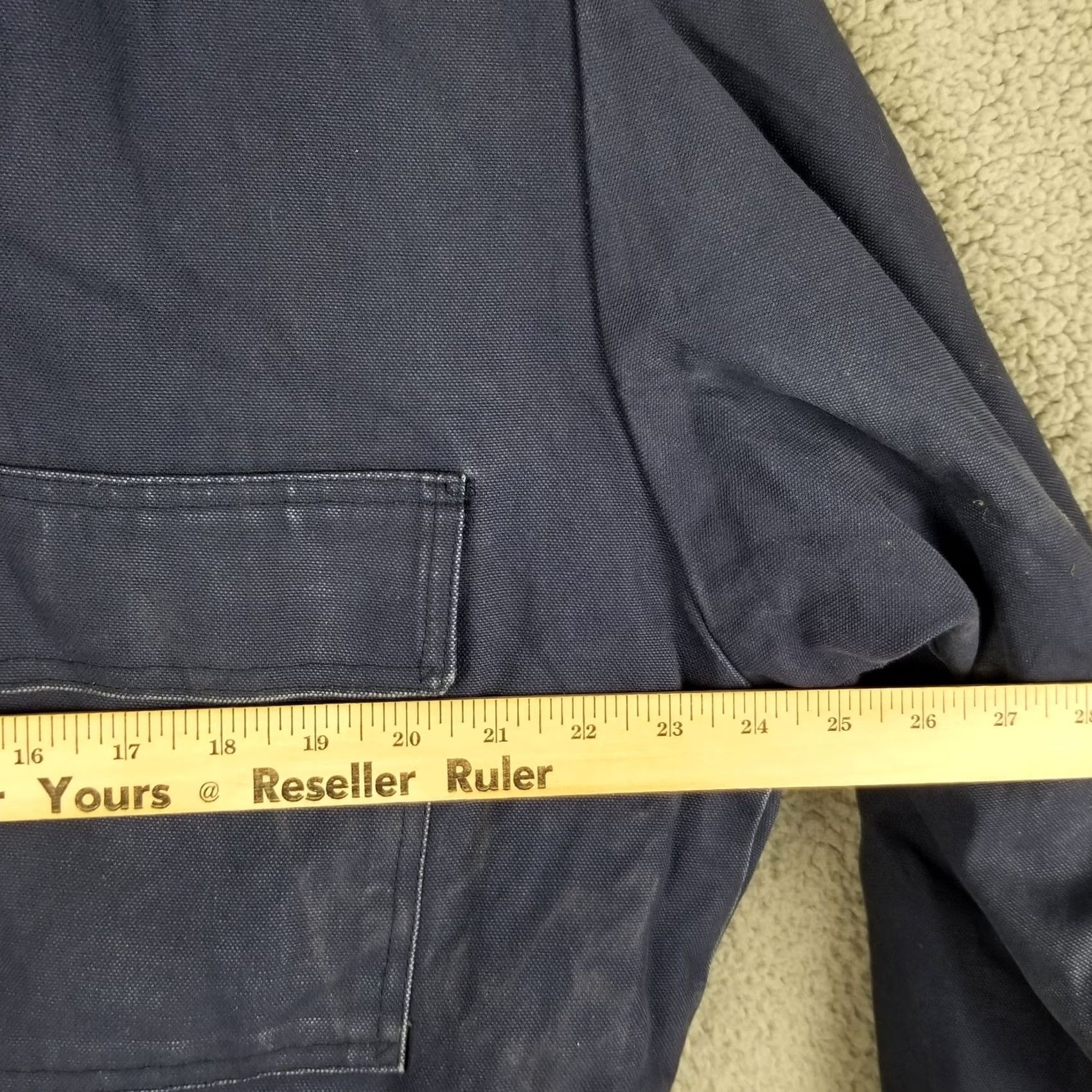 Vintage Vtg Chore Jacket Barnyard Mens Large Blue Canvas Quilted Military Utility Workwear Navy Blues USA 3M Thinsulate Pockets Jacket Size US L / EU 52-54 / 3 - 3 Thumbnail