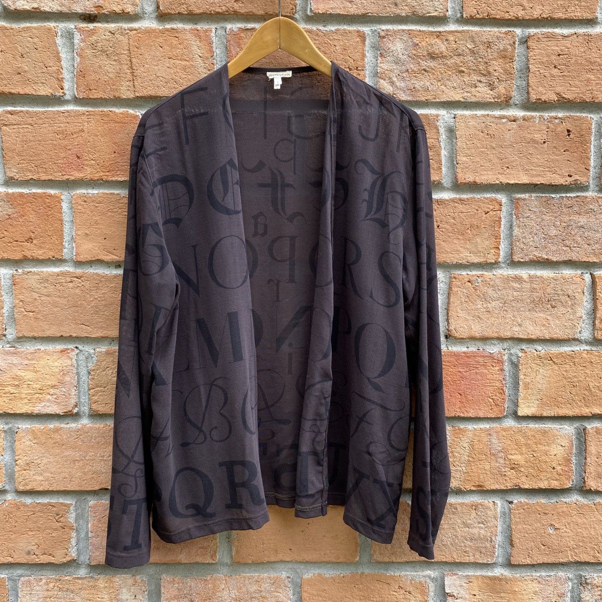 Hermes HERMES PARIS Dark Brown Printed Font Cardigan Size L / US 10 / IT 46 - 1 Thumbnail