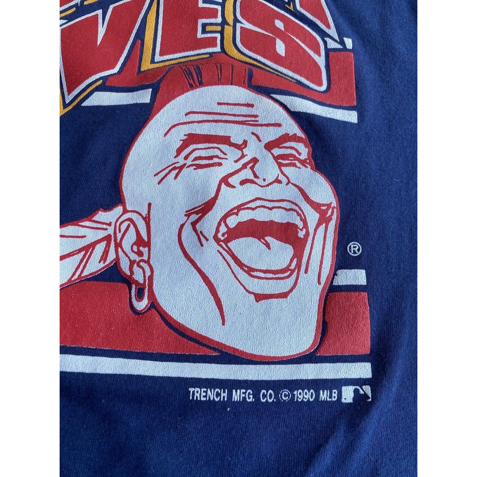 MLB Vintage 90s Atlanta Braves Baseball T Shirt Large Used Blue Size US L / EU 52-54 / 3 - 3 Thumbnail