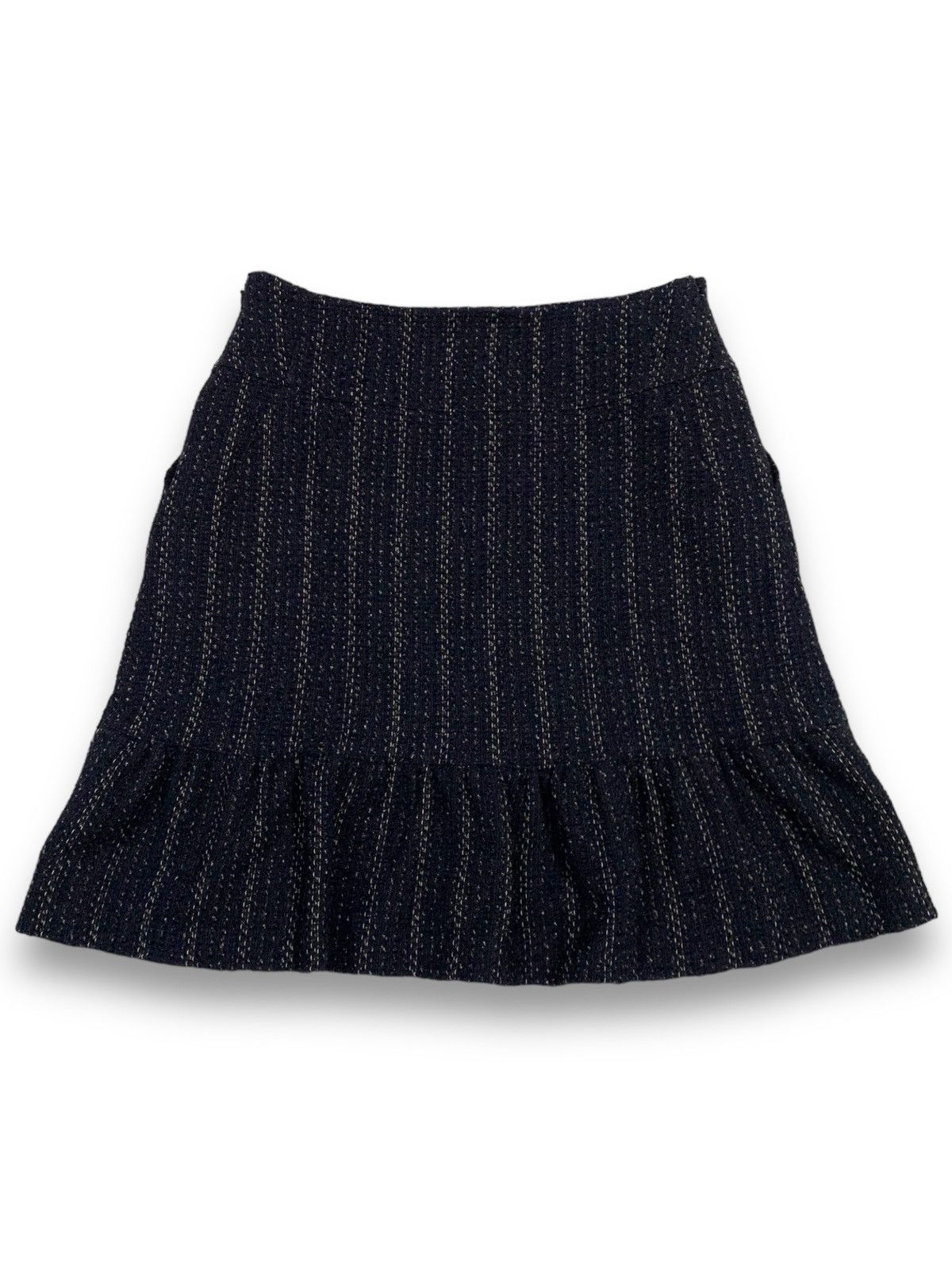 Japanese Brand CHI SO IO? Japan Technical Knitted Striped Mini Skirt Size 26" / US 2 / IT 38 - 2 Thumbnail