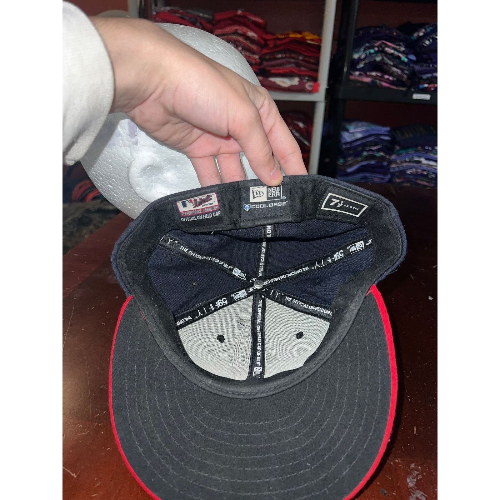 New Era Atlanta Braves 59Fifty Hat Cool Base MLB On Field Cap 7 1/2 Size ONE SIZE - 6 Thumbnail
