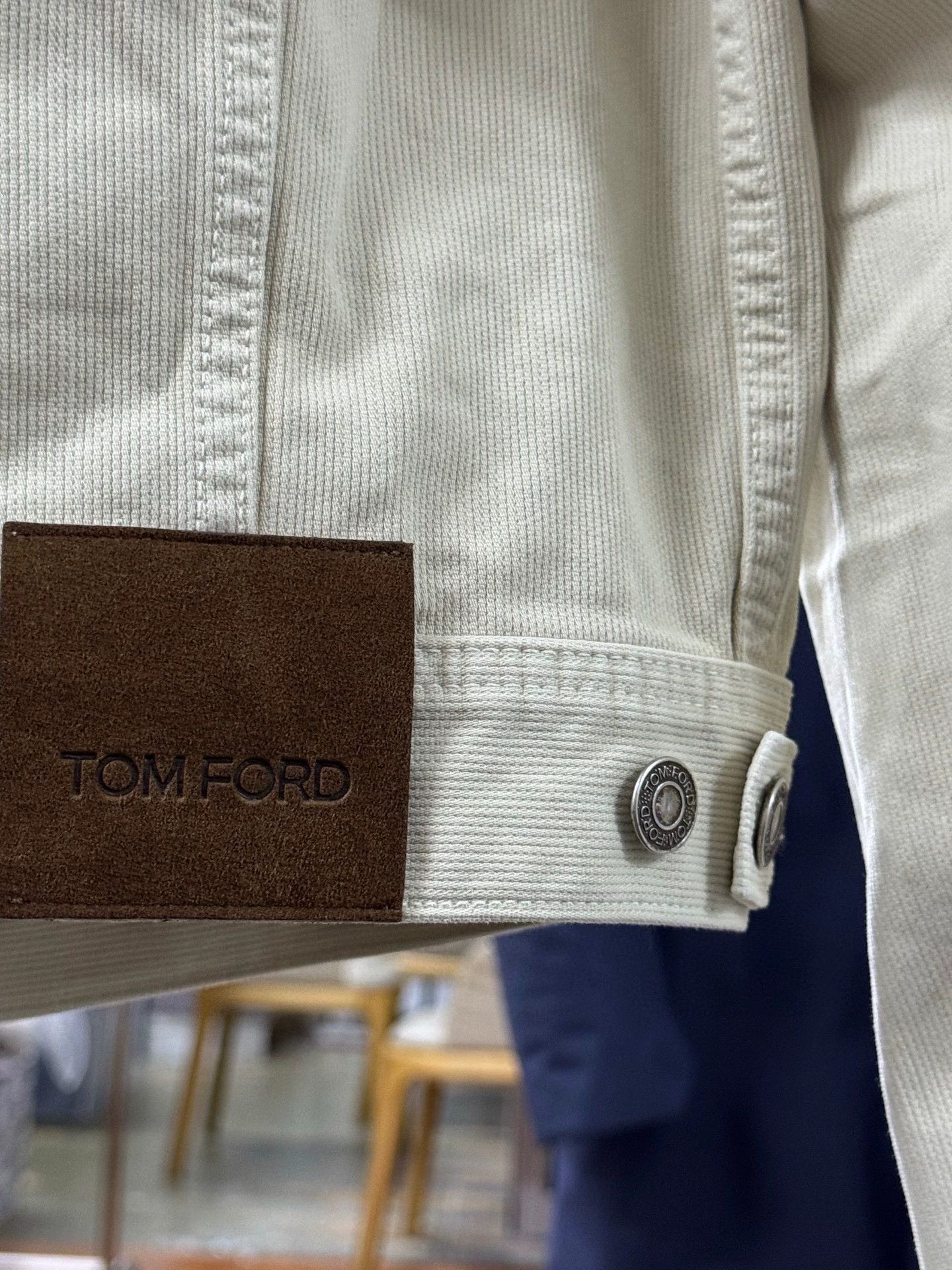Tom Ford tom ford men's short denim jacket beige Size US S / EU 44-46 / 1 - 6 Thumbnail
