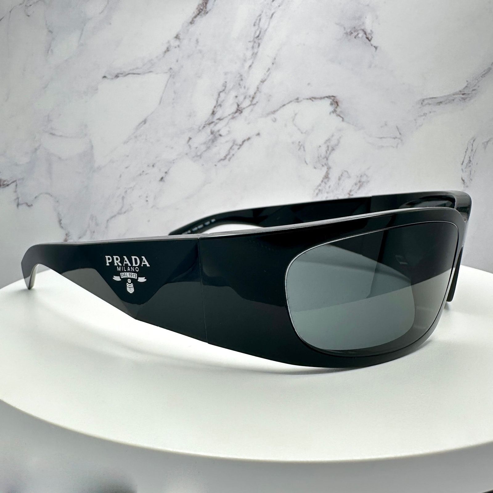 Prada New Prada Sunglasses Black Symbole Logo Wrap Size ONE SIZE - 16 Thumbnail
