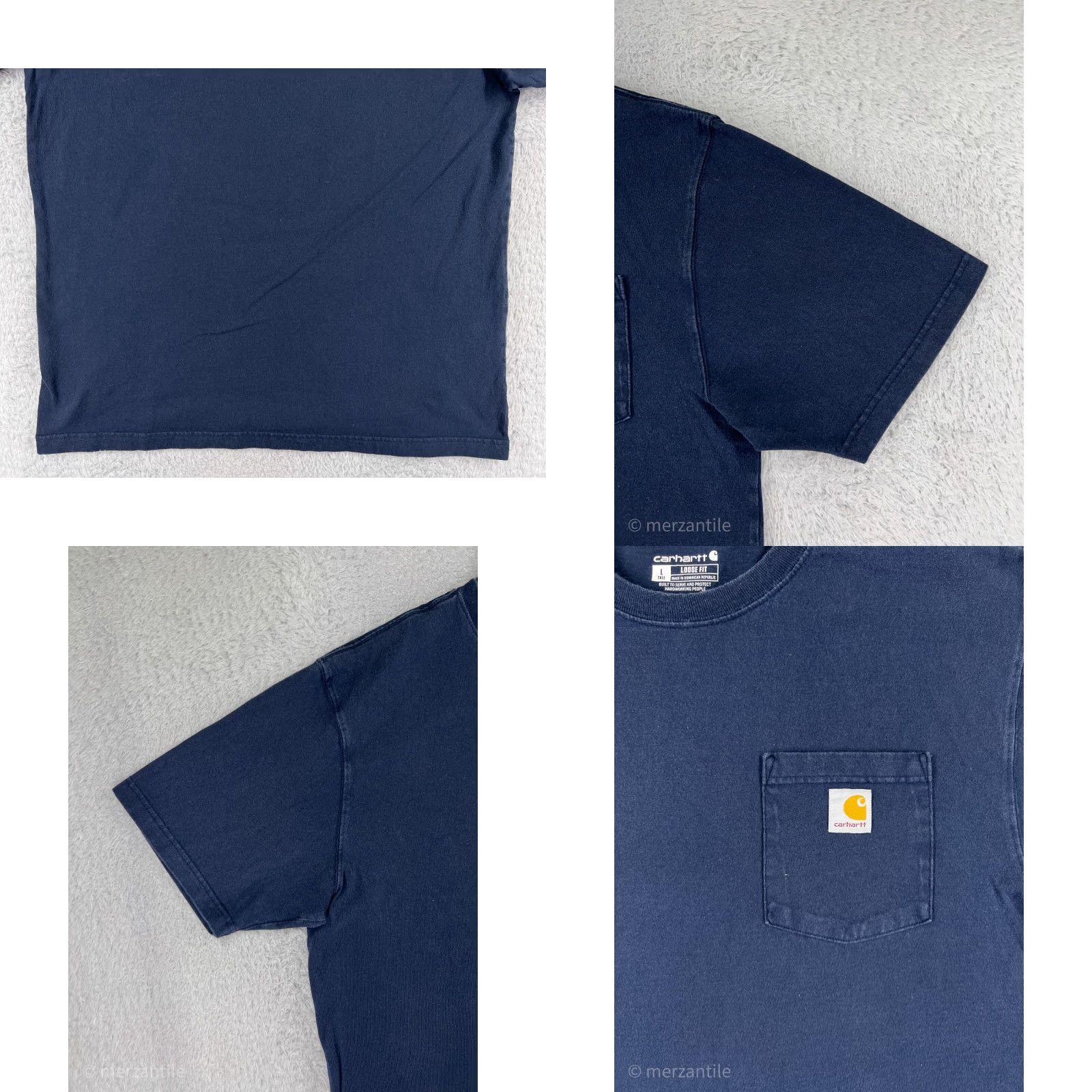 Carhartt Carhartt Mens T-Shirt Shirt L Blue 100% Cotton K87 Pocket Crew Neck Workwear Shirt Mens Blue K87 Size US L / EU 52-54 / 3 - 8 Thumbnail