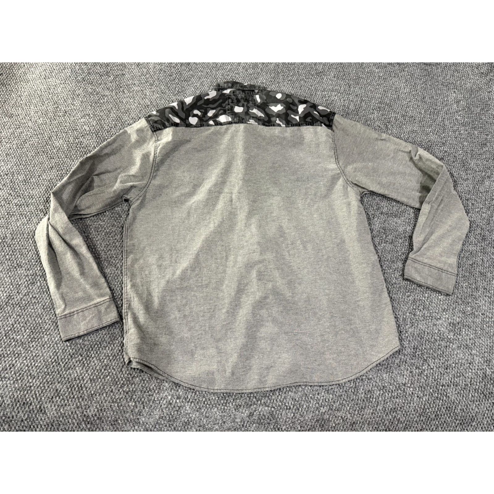 Vintage Akdmks Shirt Mens 3XL Gray Camouflage Trim Long Sleeve Button Front Outdoor Casual Size US XXL / EU 58 / 5 - 6 Thumbnail