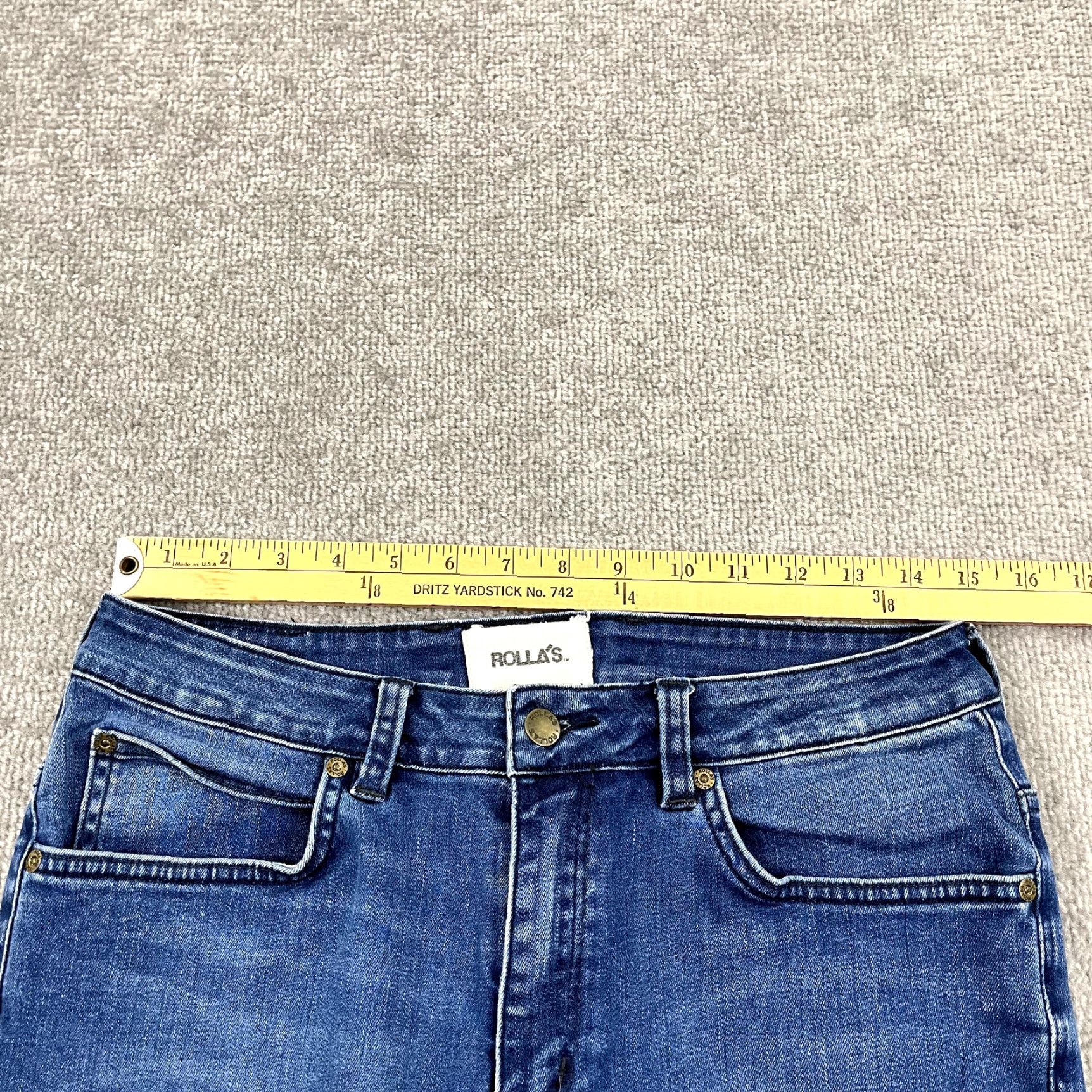 Denime ROLLAS Jeans Mens 32 x 32 (Fits 31x31) Stinger Skinny Fit Stretch Blue Denim Size US 32 / EU 48 - 5 Thumbnail