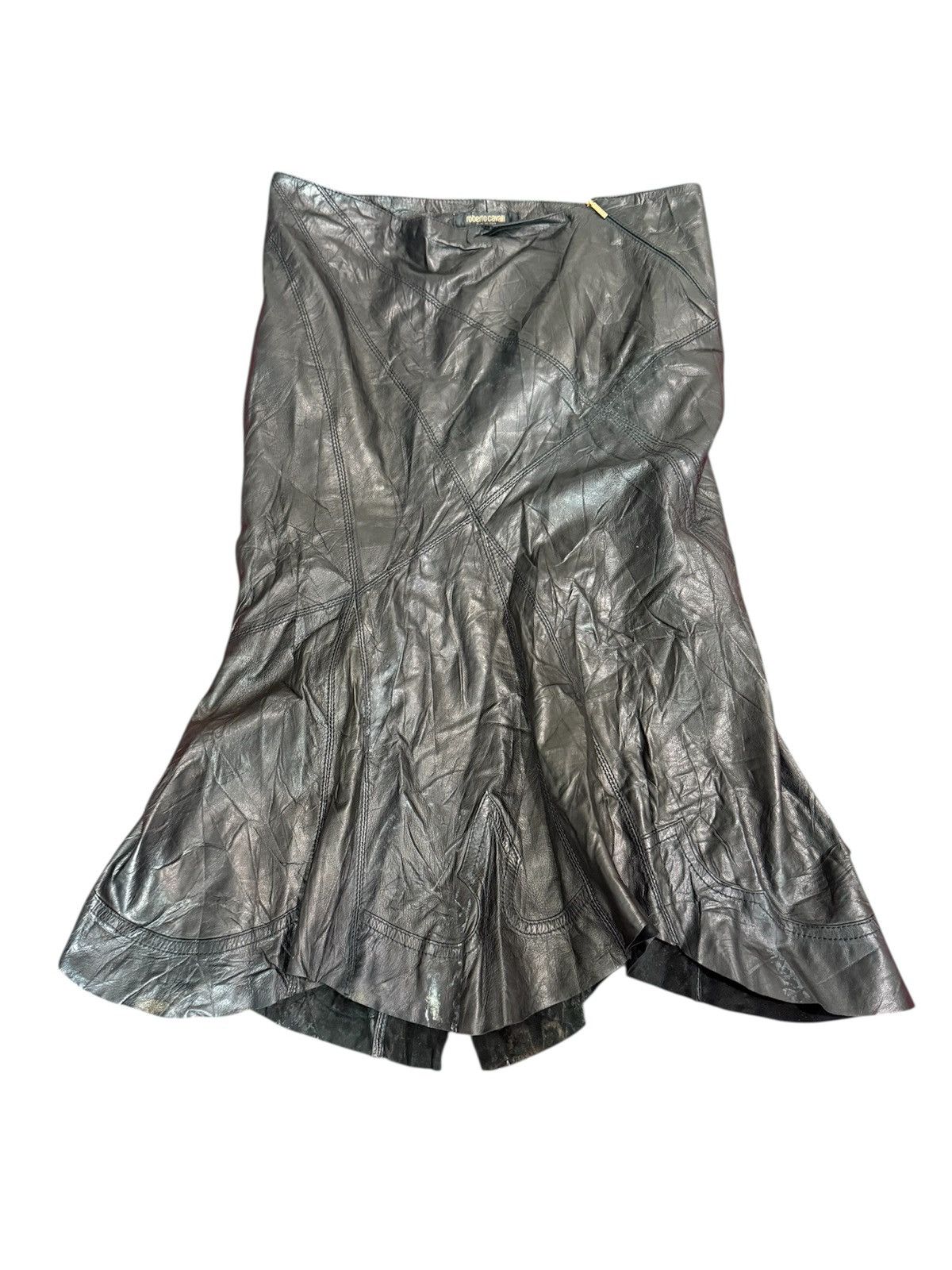 Roberto Cavalli ROBERTO CAVALLI SOFT LEATHER SKIRT BLACK Size 32" / US 10 / IT 46 - 3 Thumbnail