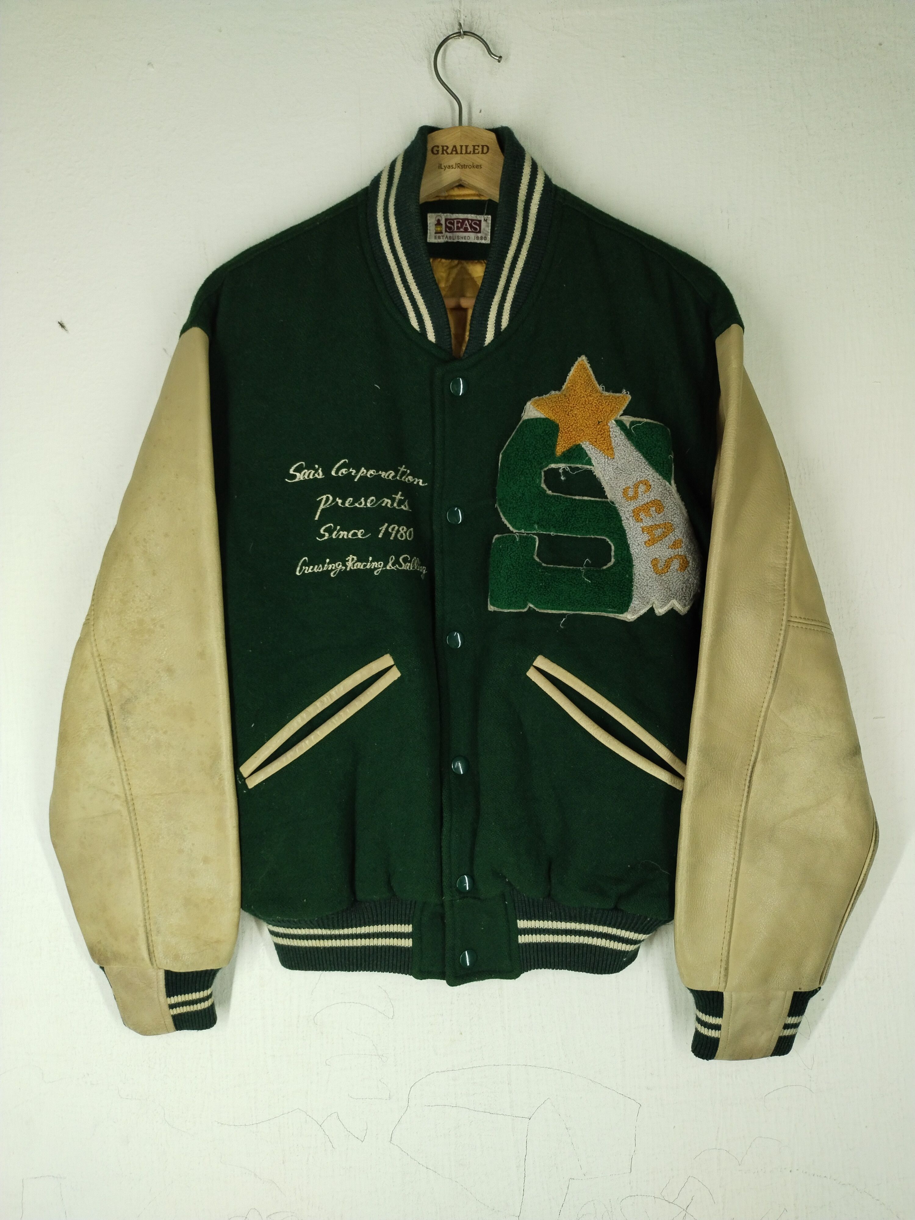 80's Sea's Racing Varsity Leather/Wool Jacket