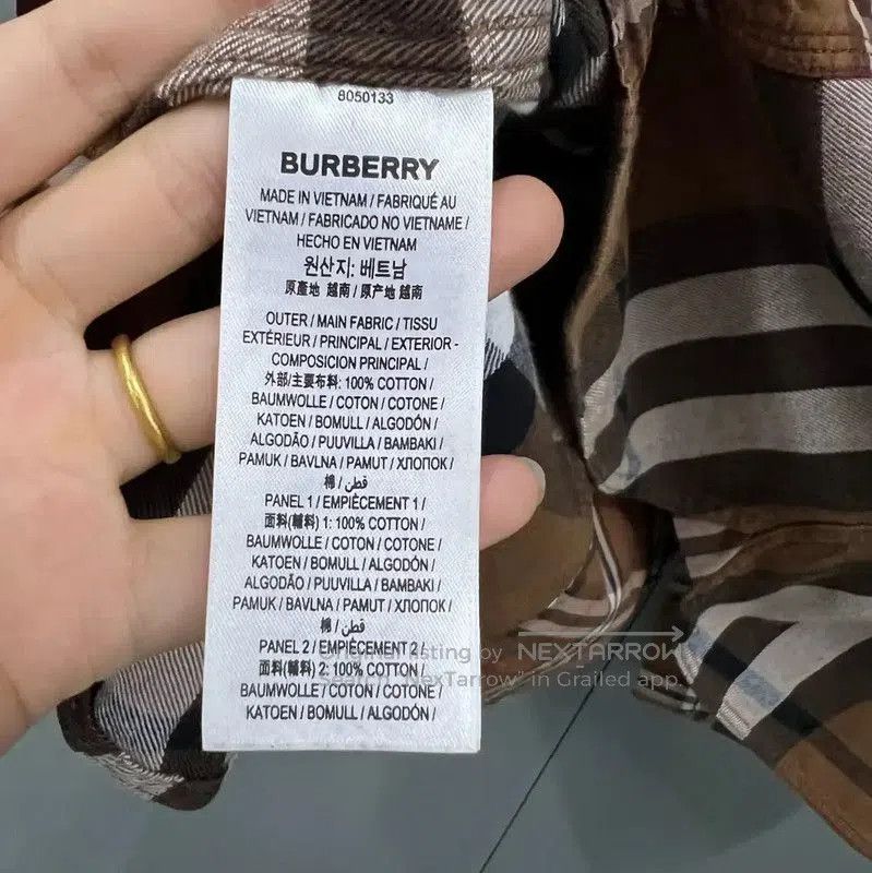 Burberry Burberry Khaki Cotton Check Shirt for Women. Size M / US 6-8 / IT 42-44 - 4 Thumbnail