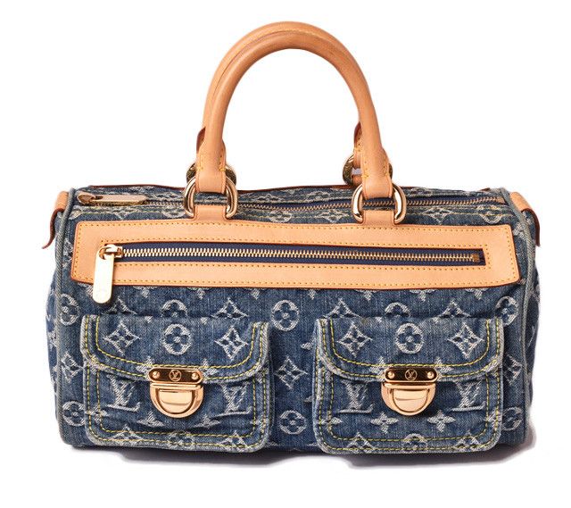 image of Louis Vuitton Tote Bag Monogram Denim Neo Speedy Blue, Women's