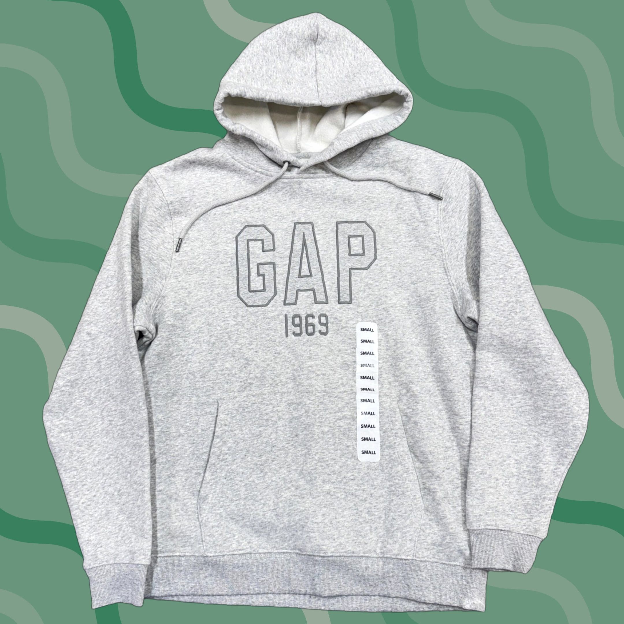 Gap GAP Hoodie Mens Small Gray Logo Pullover Fleece Kangaroo Pocket 1969 Vintage? Size US S / EU 44-46 / 1 - 1 Thumbnail