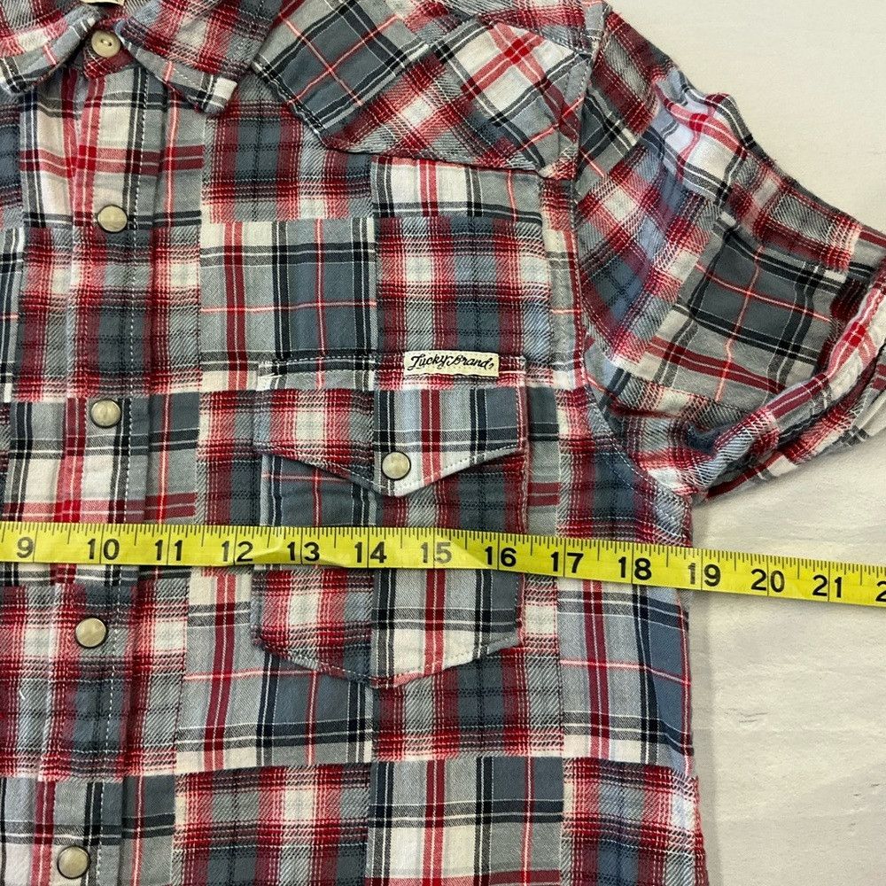 Lucky Brand Lucky Brand Red/Grey Plaid Pearl Western Cowboy Shirt Size US S / EU 44-46 / 1 - 4 Thumbnail