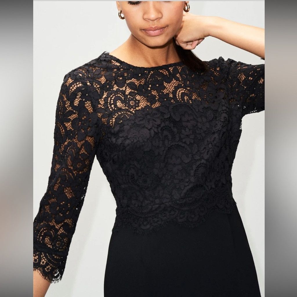 Other CLAUDIE PIERLOT Lace LBD Coktail Office Black Minj Dress 38 Size M / US 6-8 / IT 42-44 - 2 Thumbnail