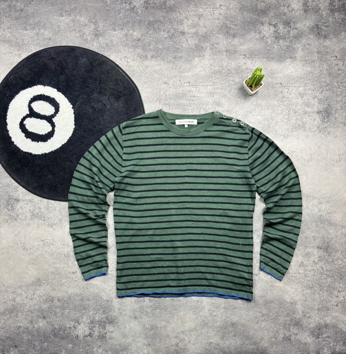 Comme des Garcons Comme des Garçons SHIRT Striped Knit Long Sleeve Top Size US L / EU 52-54 / 3 - 1 Thumbnail