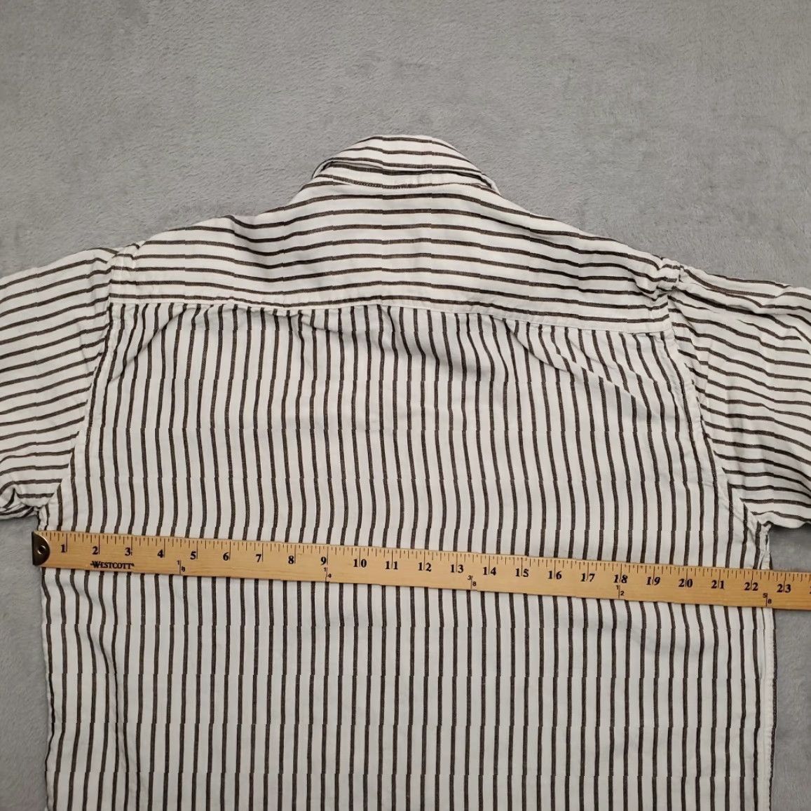 Vintage French Crown Shirt Mens XL Black White Vertical Striped Short Sleeve Button-Up Size US XL / EU 56 / 4 - 7 Thumbnail