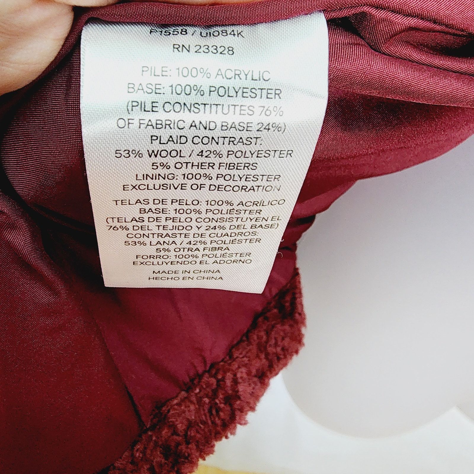 Pendleton Pendleton Western Maroon Ladies Sherpa Plaid Accent Jacket Size L / US 10 / IT 46 - 3 Thumbnail