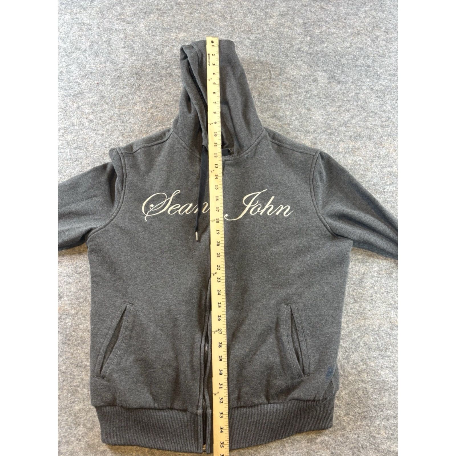 Sean John VINTAGE Sean John Hoodie Men L Gray Full Zip 2000s 90s Hip Hop Logo Pockets Front Zip Knit Sweatshirt Size US L / EU 52-54 / 3 - 3 Thumbnail
