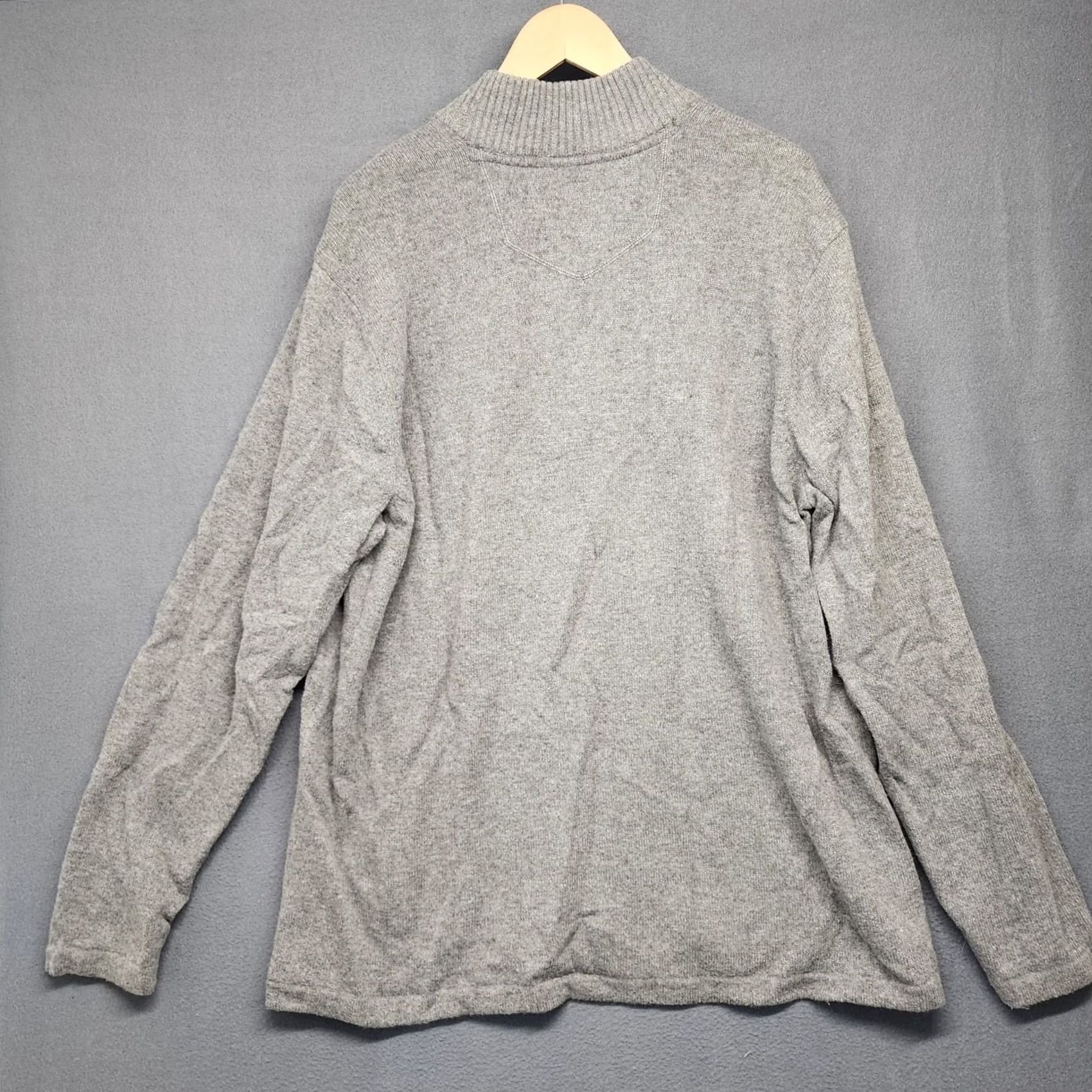 Eddie Bauer Eddie Bauer Mens 1/4 Quarter Zip XLT XL Tall Grey Blue Wool Blend Winter Pullover Sweater Long Sleeve Mens XL Tall Gray Blue Wool Blend Winter Size US XL / EU 56 / 4 - 2 Thumbnail