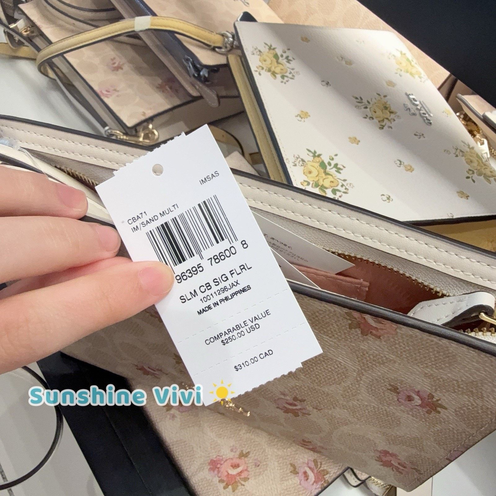 Coach NWT COACH Slim Signature Canvas Crossbody Bag Floral CBA71 Size ONE SIZE - 4 Thumbnail