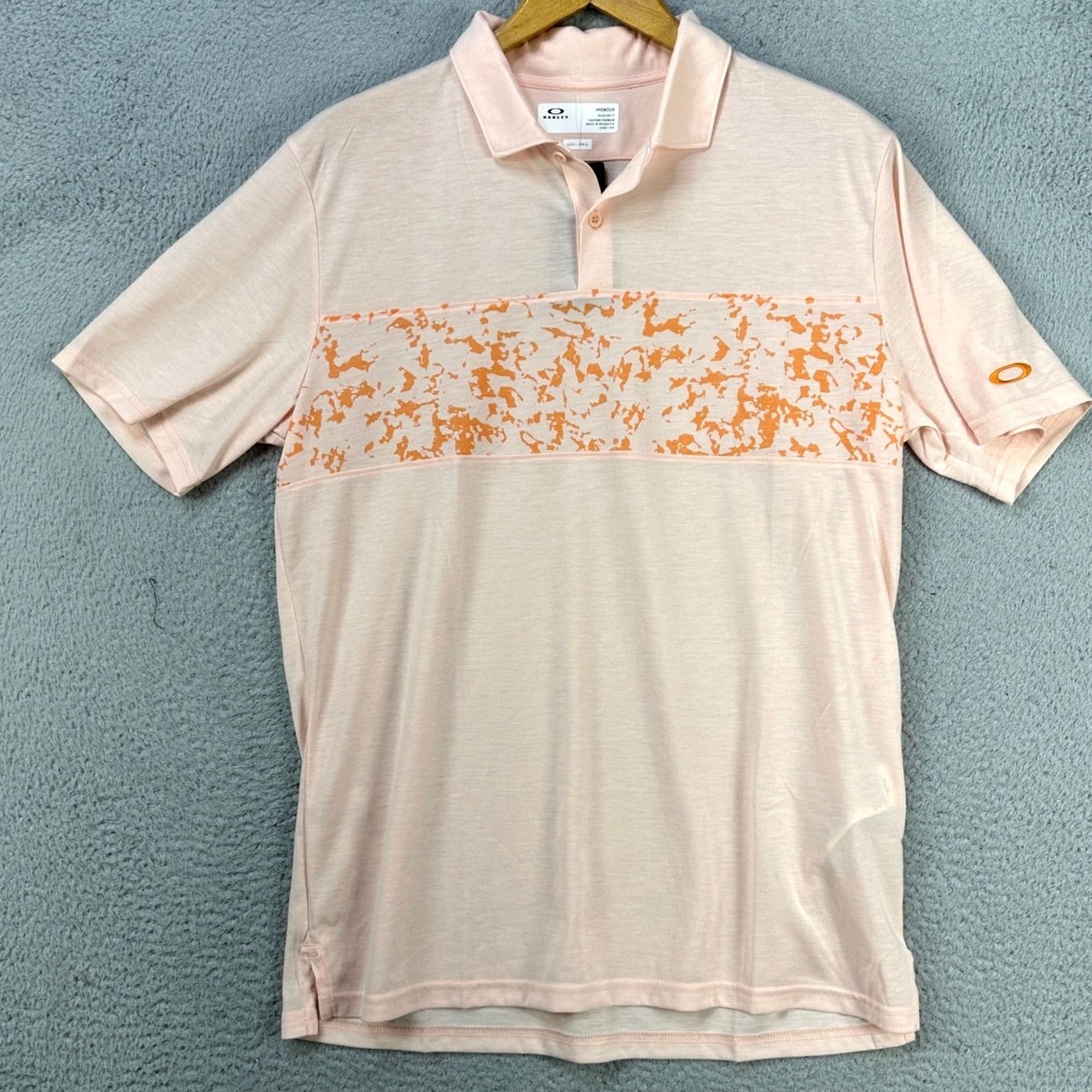 Oakley Oakley Hydrolix Polo Shirt Mens Golf Shirt Short Sleeve Large Orange Pastel Rugby Performance NEW Size US L / EU 52-54 / 3 - 3 Thumbnail