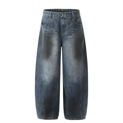 Jean Men's loose washed versatile street contrast scimitar jeans Size US 32 / EU 48 - 7 Thumbnail