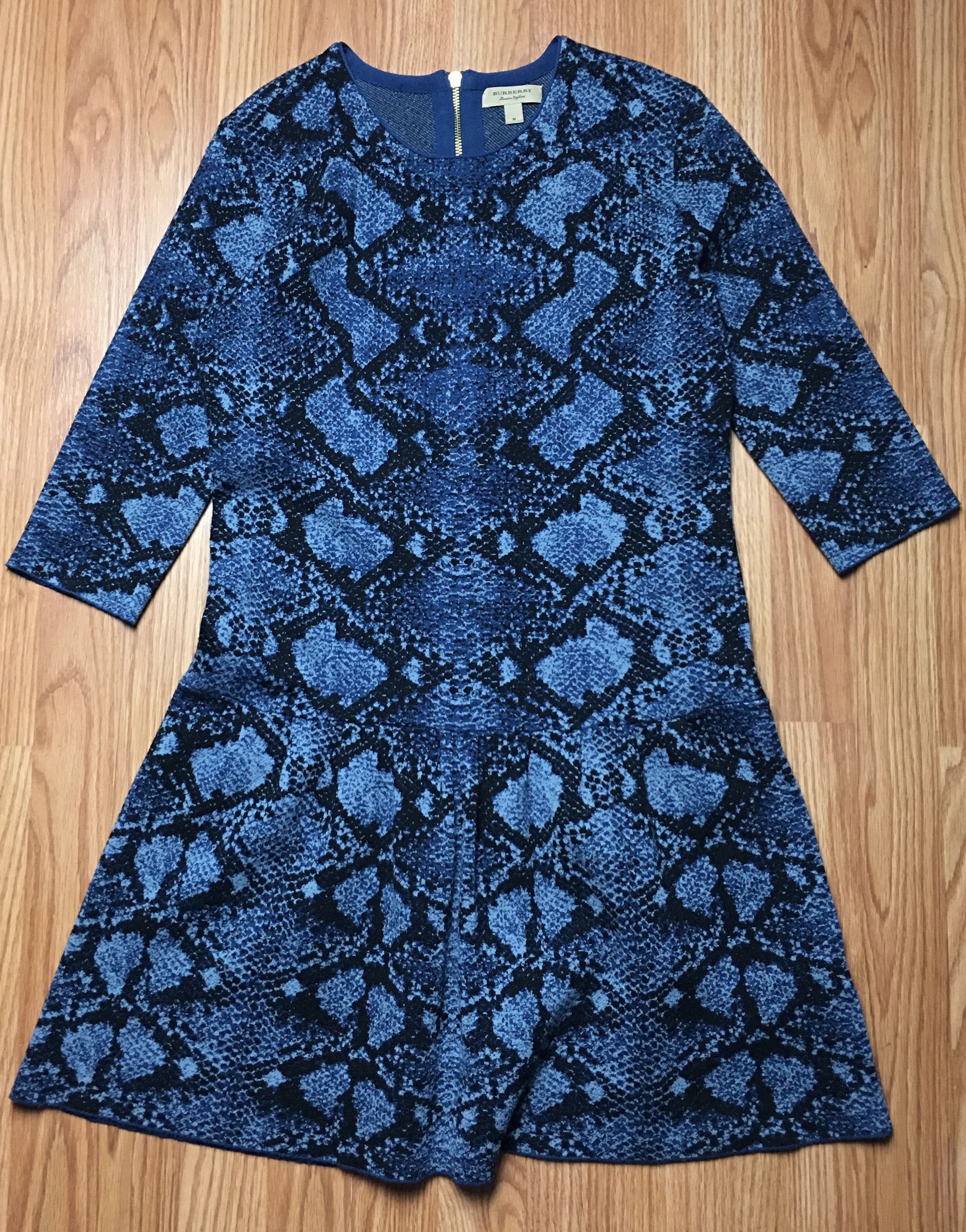Burberry Burberry Rivermersey Snake Print Merino Wool Dress Size M Size M / US 6-8 / IT 42-44 - 7 Thumbnail