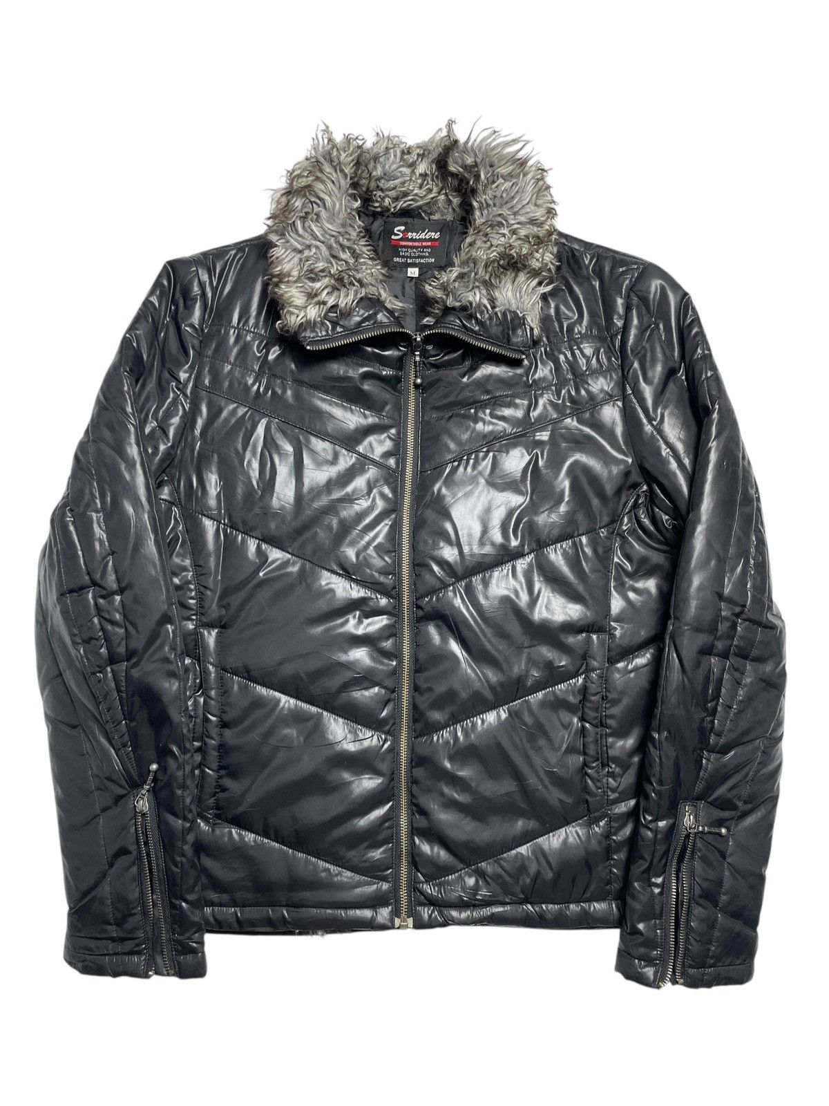 14th Addiction 2000’s Sorridere - Trim Fur Bikers Puffer Jacket Size US M / EU 48-50 / 2 - 3 Thumbnail