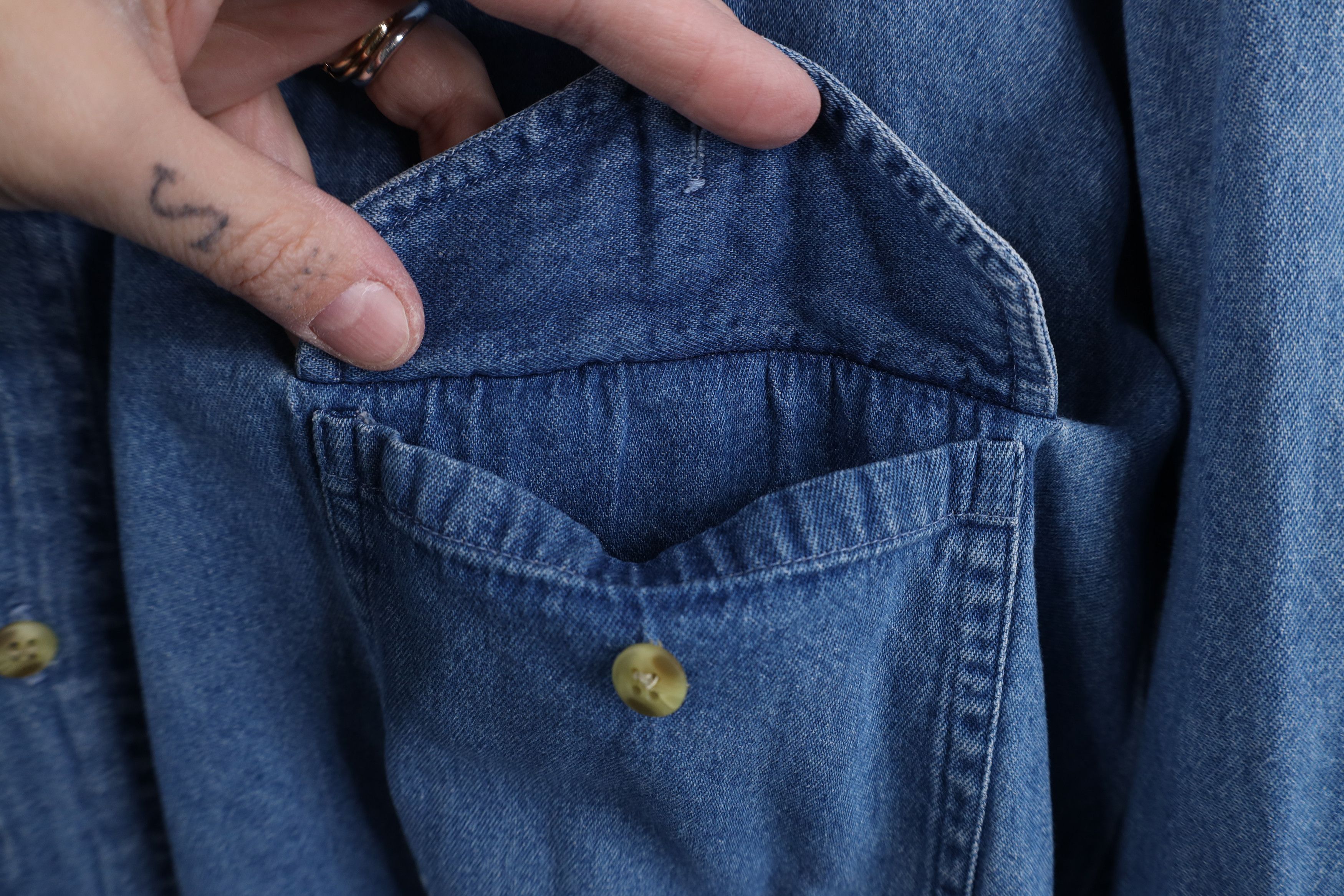Vintage Vintage 90s Y2K Streetwear Denim Jean Collared Button Shirt Size US XXL / EU 58 / 5 - 6 Thumbnail