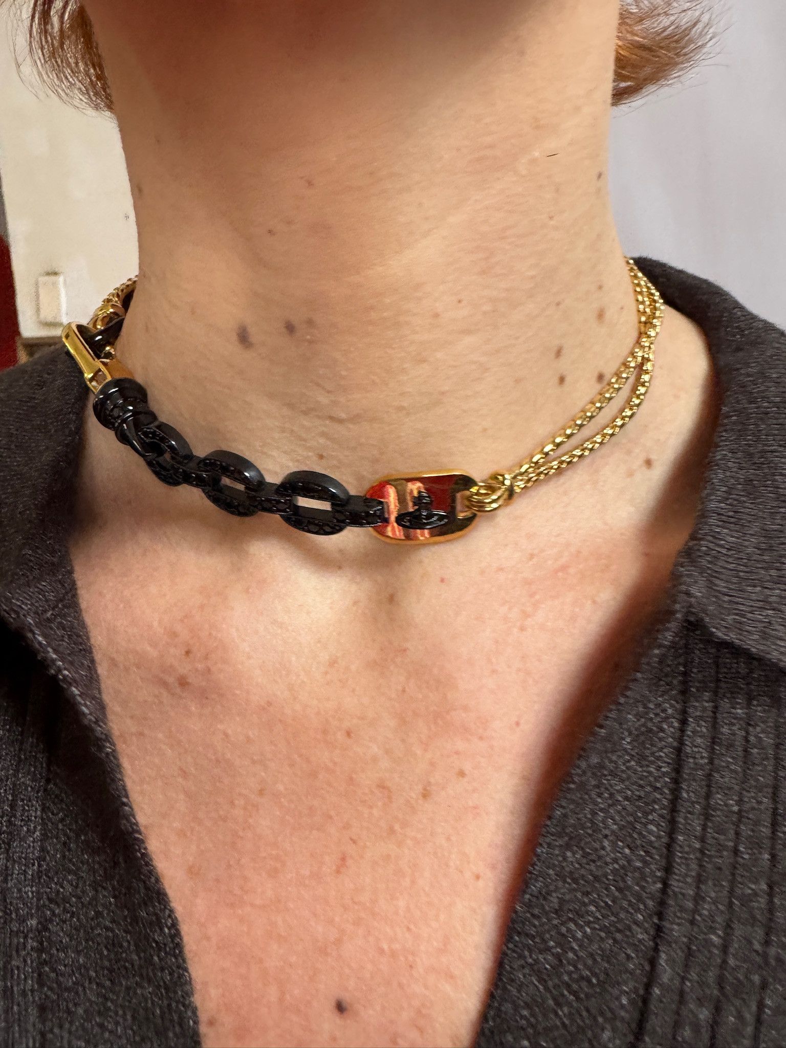 Vivienne Westwood Multi Detailed Chain / Link / Orb Crystal Choker Necklace Size ONE SIZE - 3 Thumbnail