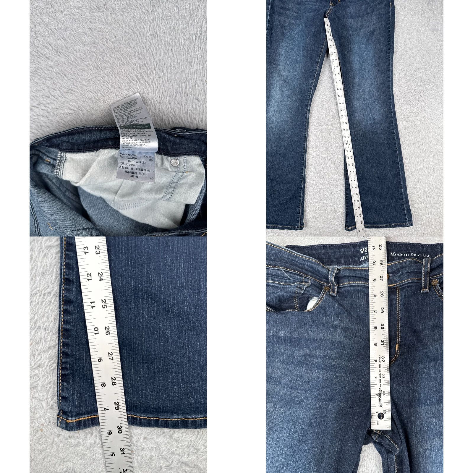 Levi's Levis Jeans Women 18 Blue Denim Mid Rise Bootcut 34x30 Regular Cotton Blend 5-Pocket Design Size 40" / US 18 - 8 Thumbnail