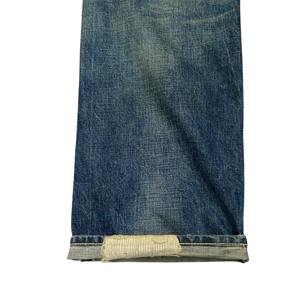 Freewheelers CALEE SUPPLY Denim Selvedge Jeans Dirty Blue Repaired Size US 32 / EU 48 - 14 Thumbnail