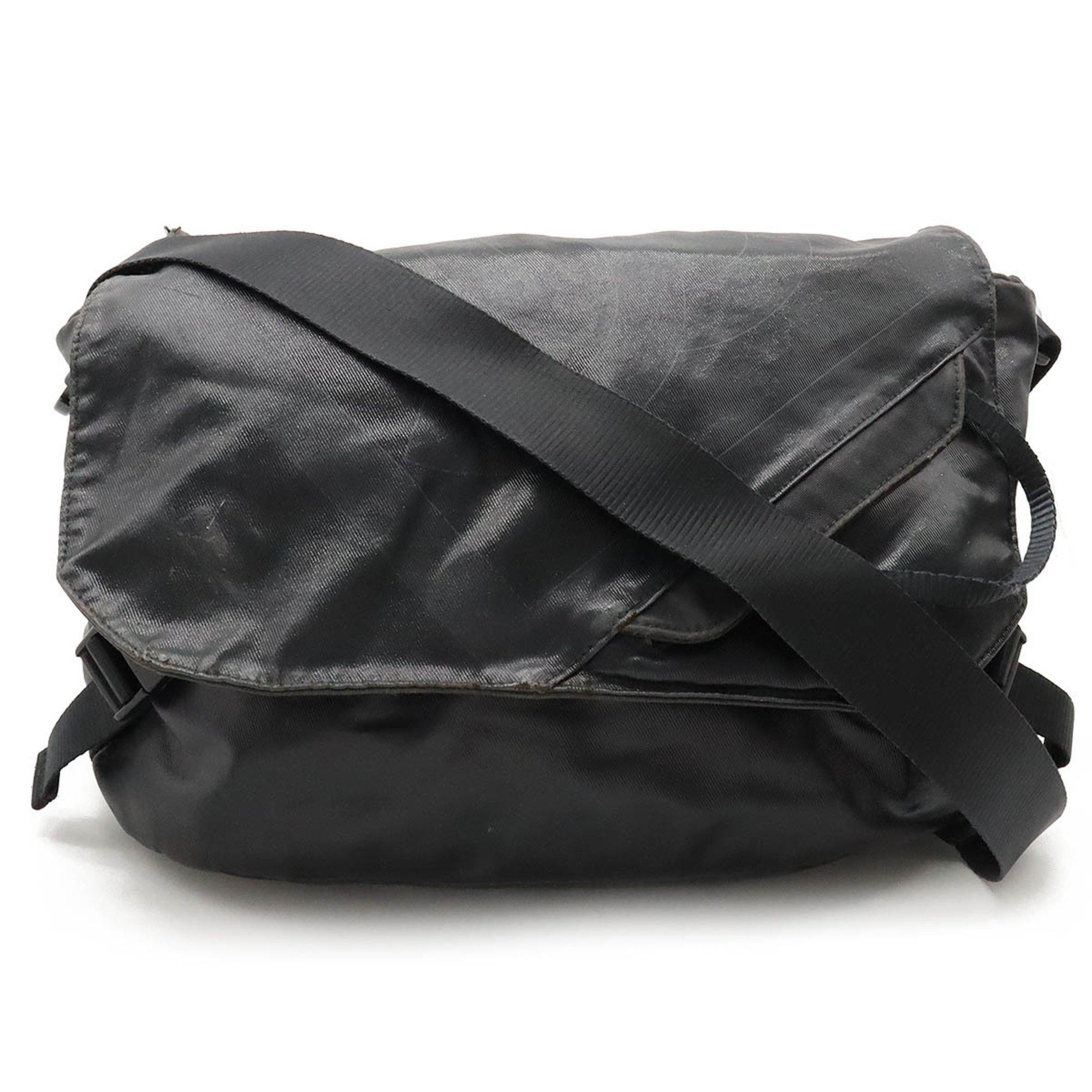 image of Chanel Sport Line Coco Mark Shoulder Bag Coated Canvas Black A35976, Women's