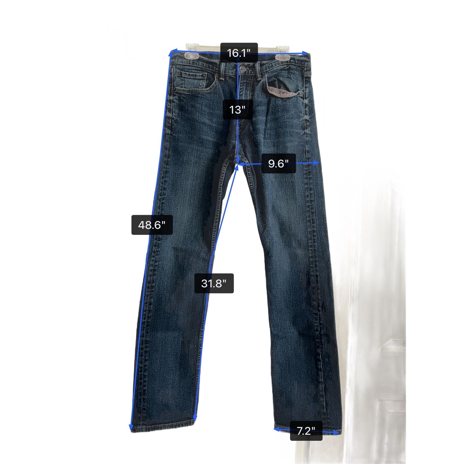 Levi's Mens Levis 505 W 32 L 34 Blue Jeans Excellent Condition Size US 32 / EU 48 - 3 Thumbnail