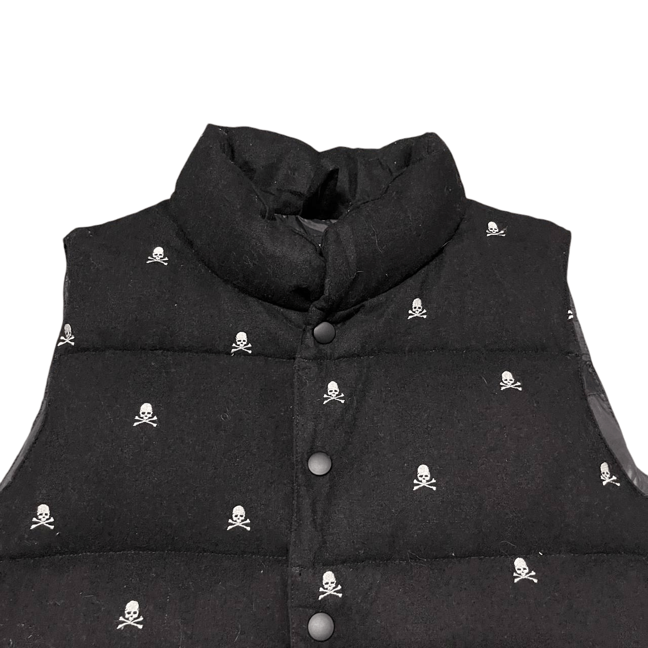 MOUSSY Vintage Azul by Moussy Down Puffer Skulls Wool Vest Size US M / EU 48-50 / 2 - 2 Thumbnail