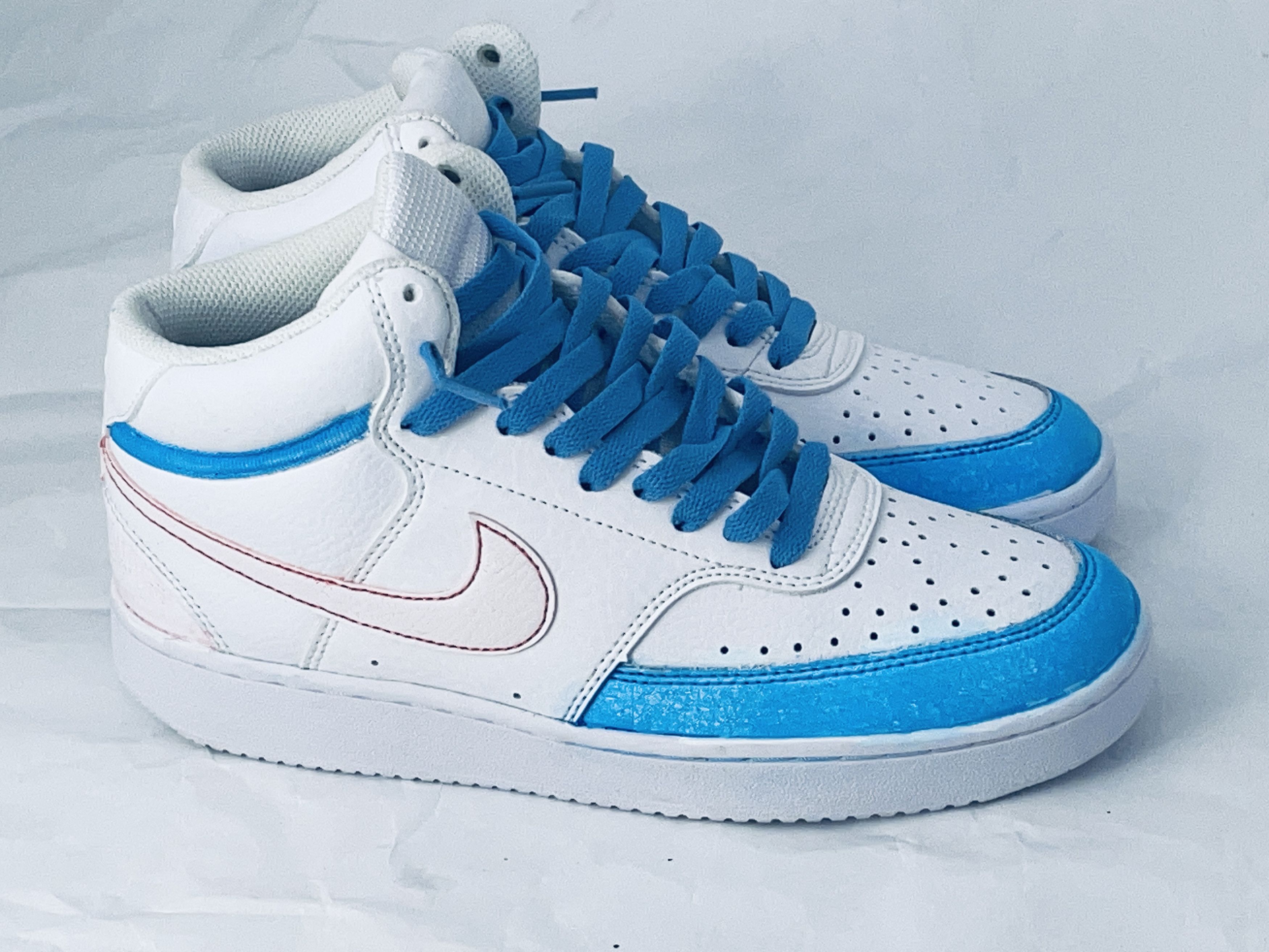 Nike 👟 29,90 € – Nike Court Mid Weiß/Blau – gebraucht Size US 6.5 / EU 39-40 - 1 Thumbnail
