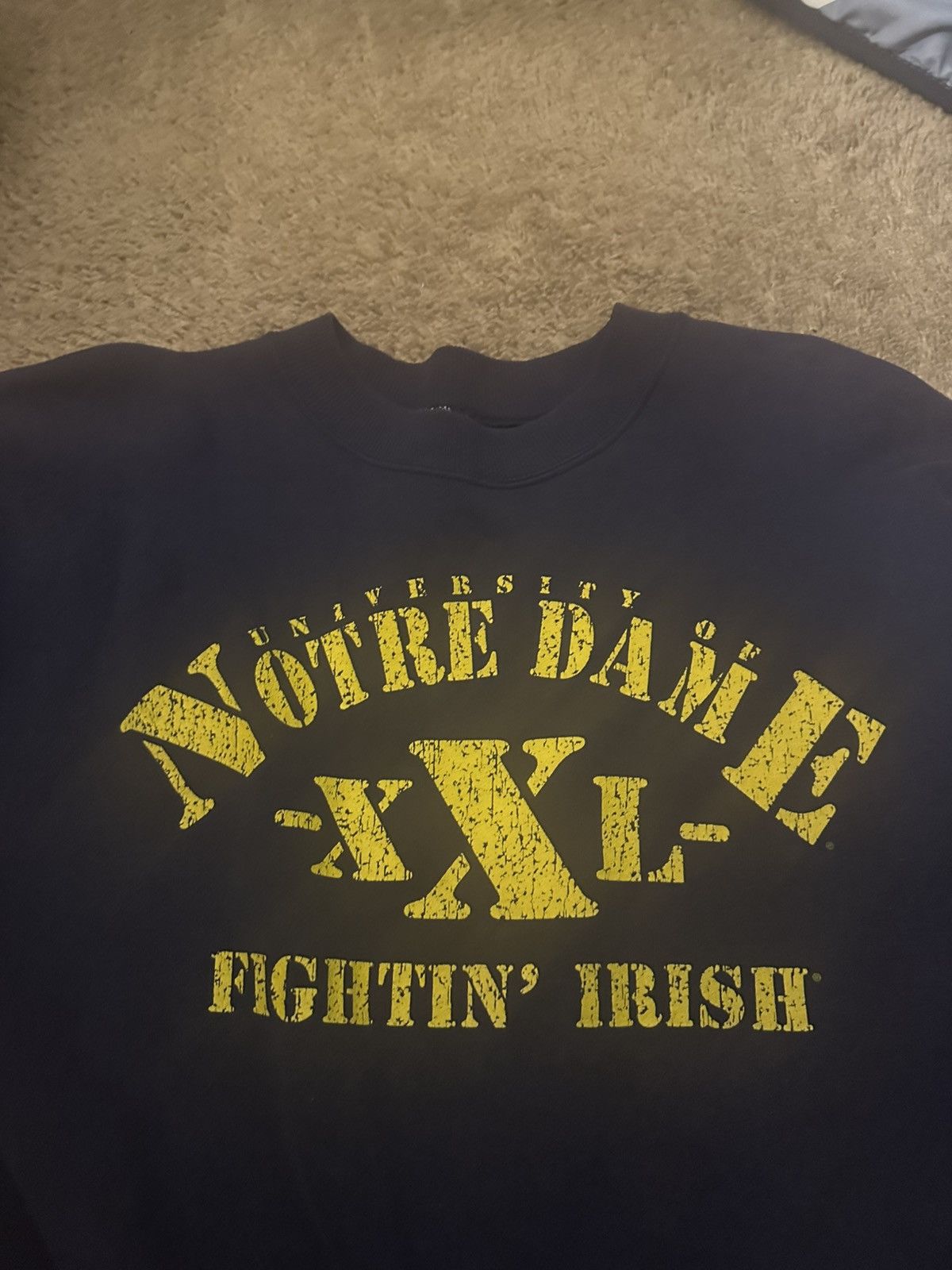 Vintage 90s Navy Notre Dame Sweatshirt Size US L / EU 52-54 / 3 - 2 Thumbnail