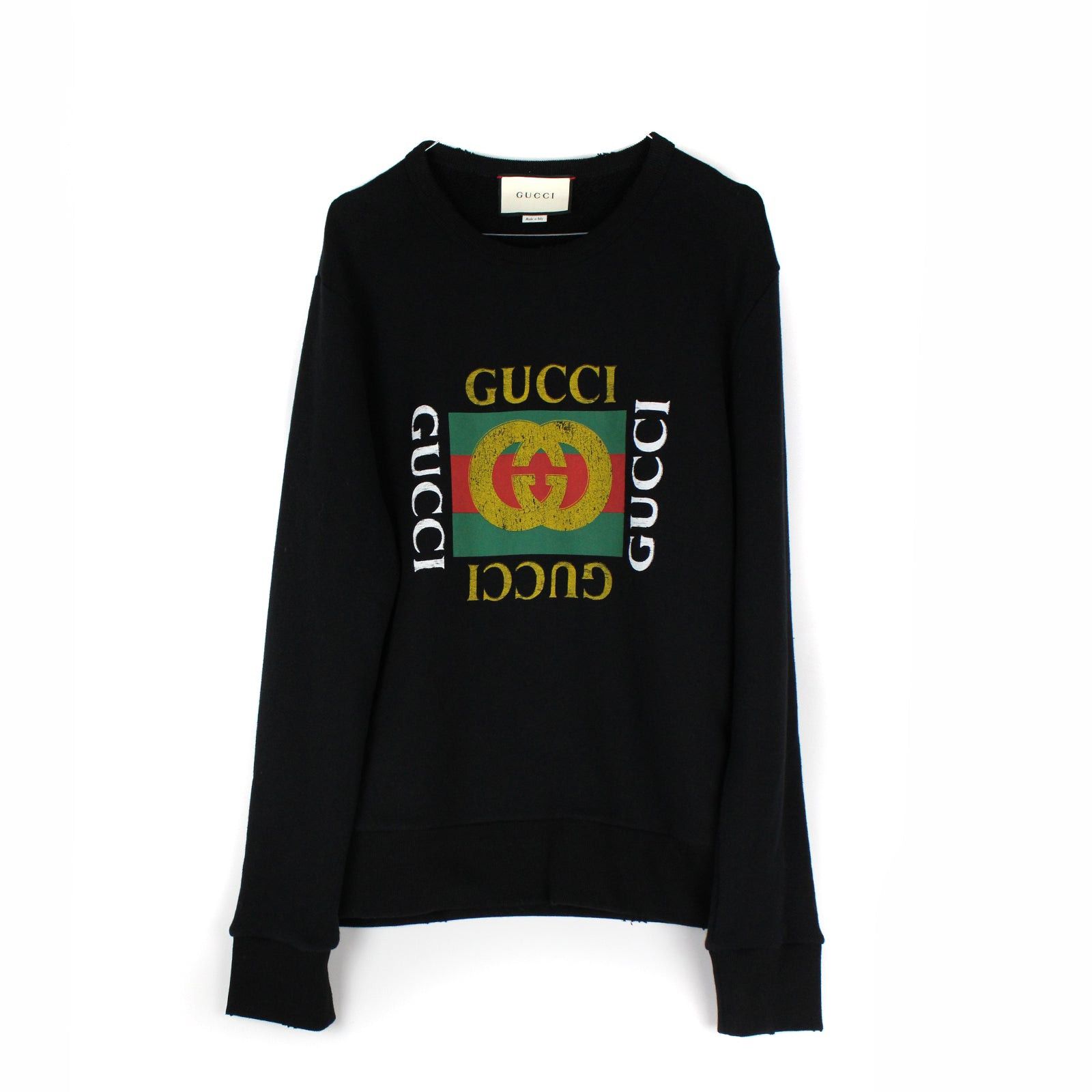 image of Gucci - Logo Sweatshirt (S) in Black, Women's (Size Small)