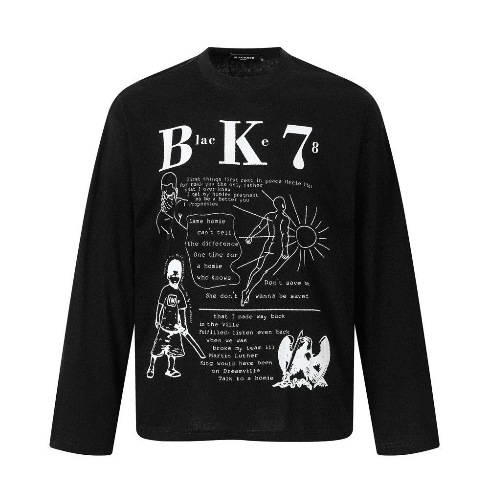 Vintage Men's hip-hop street character print long-sleeved T-shirt Size US M / EU 48-50 / 2 - 1 Thumbnail