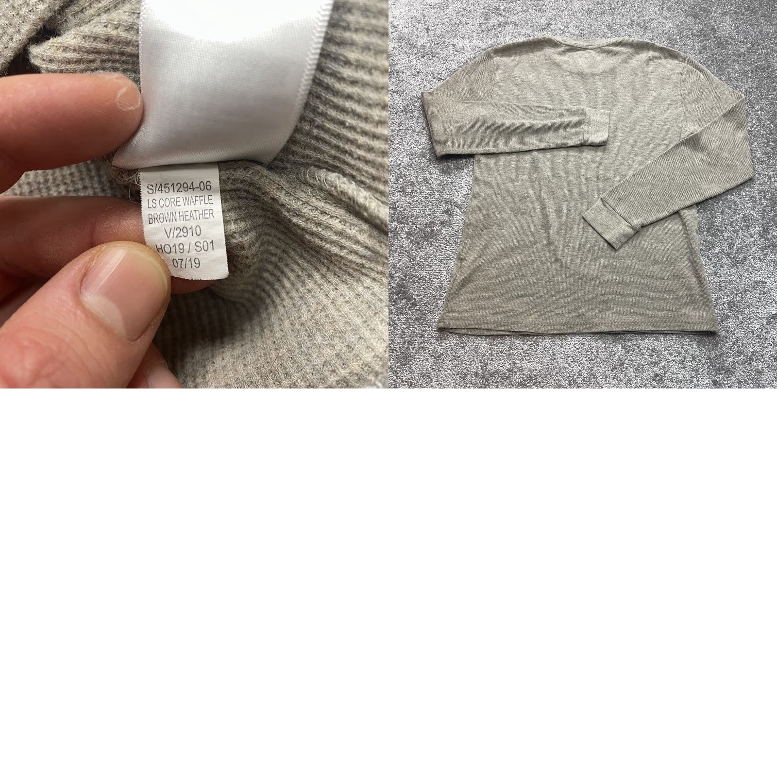 Old Navy Old Navy Shirt Mens Large Beige Waffle Knit Thermal Crew Neck Long Sleeve Solid Size US L / EU 52-54 / 3 - 8 Thumbnail
