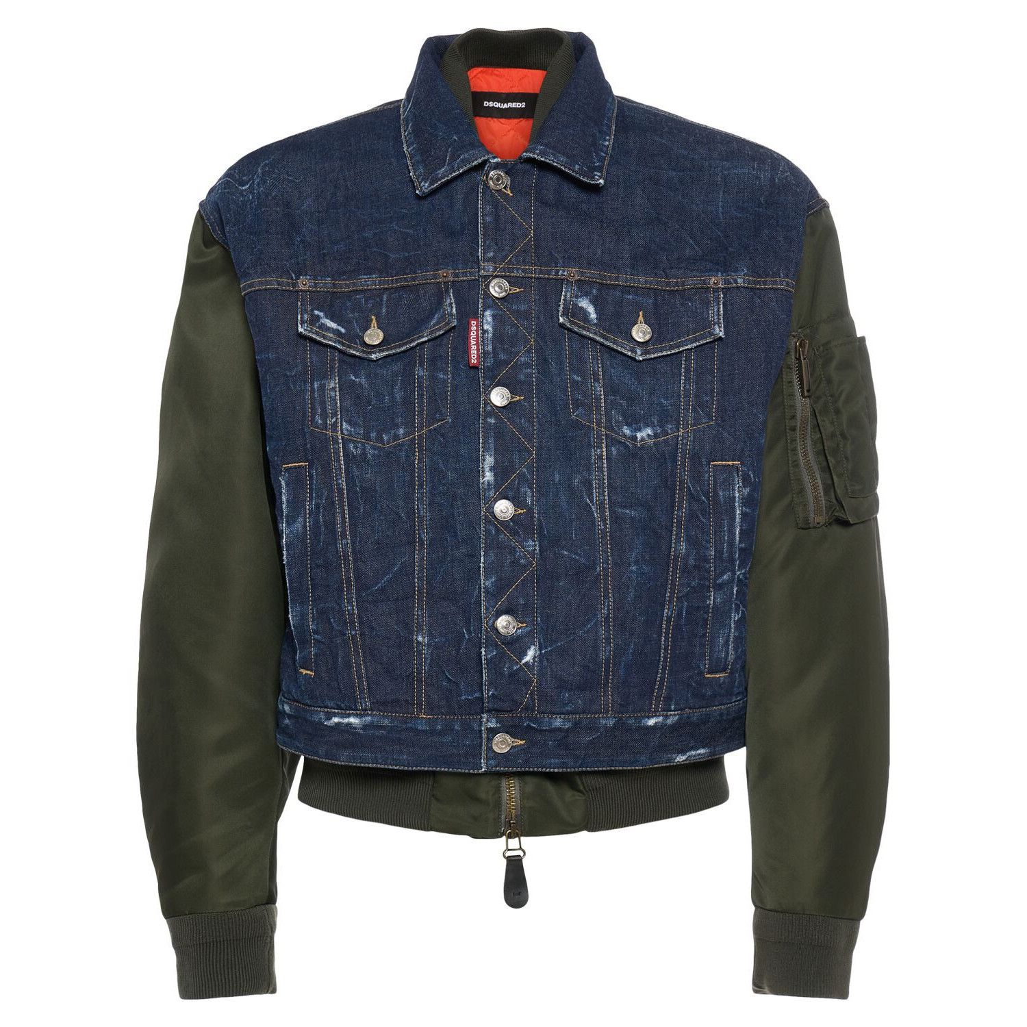 Dsquared2 DSQUARED2 Hybrid Blue/Green Aviator Jacket New & Authentic ( Size US XL / EU 56 / 4 - 1 Thumbnail