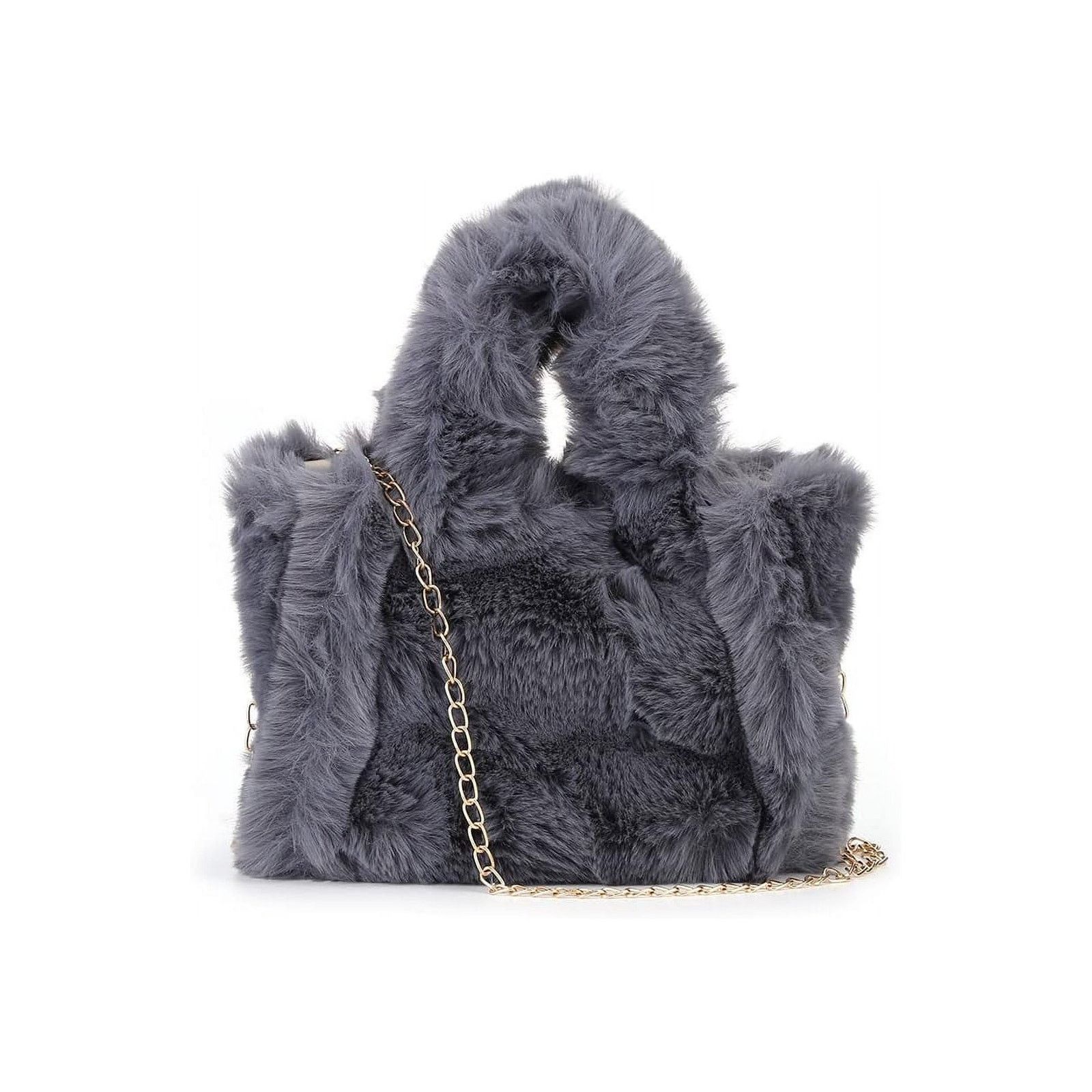 Other Fluffy Tote Bag Faux Fur Bag Purse Plush Handbag Furry Purse Size ONE SIZE - 1 Thumbnail