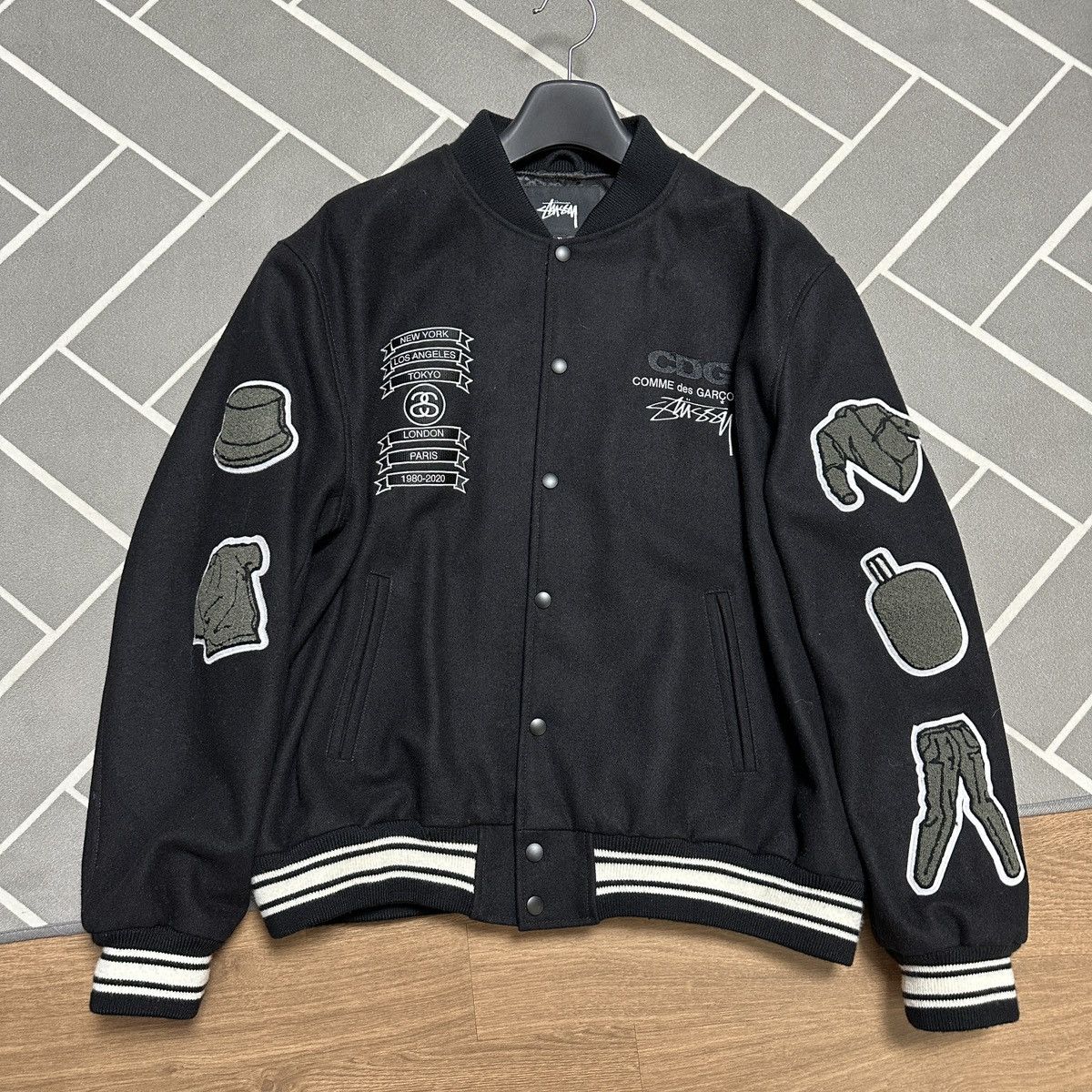 Stussy Stussy X CDG Comme Des Garcon MA1 Flight Bomber Jacket | Grailed