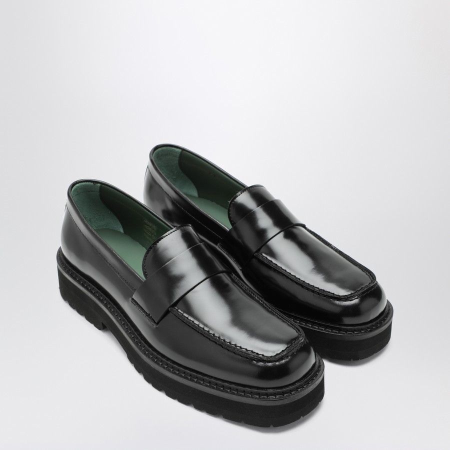 VINNY's o1d2blof1025 Leather Moccasins Shoes in Black Size US 12 / EU 45 - 2 Thumbnail