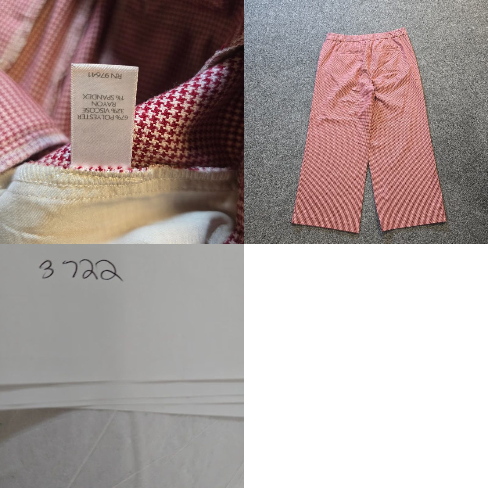 J. Jill J. Jill Pants Womens Size 10 Red Houndstooth Crop Capri Wide Leg Stretch Casual Pants Size 30" / US 8 / IT 44 - 8 Thumbnail